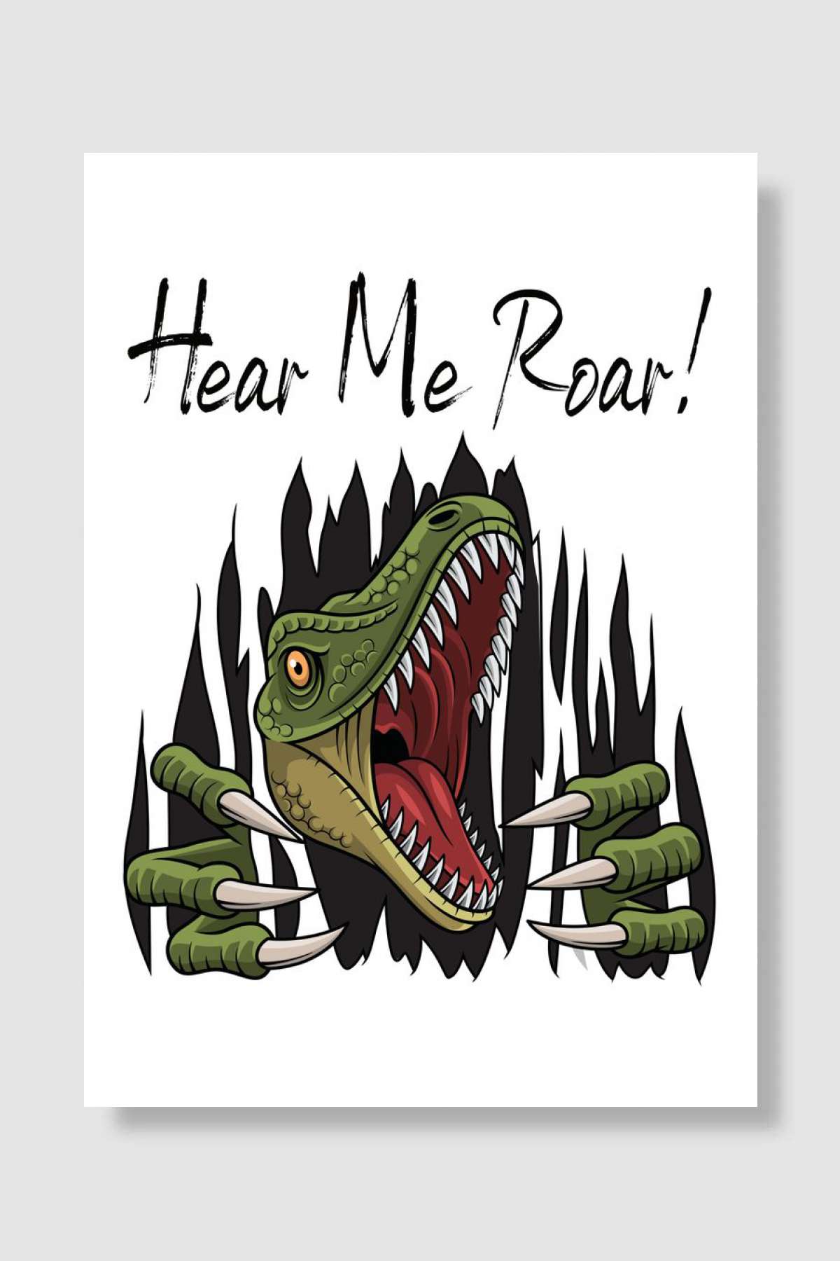 Hear Me Roar Dinosaur Oyun Poster Çerçevesiz Yüksek Kalite Oyun Afiş Duvar Poster