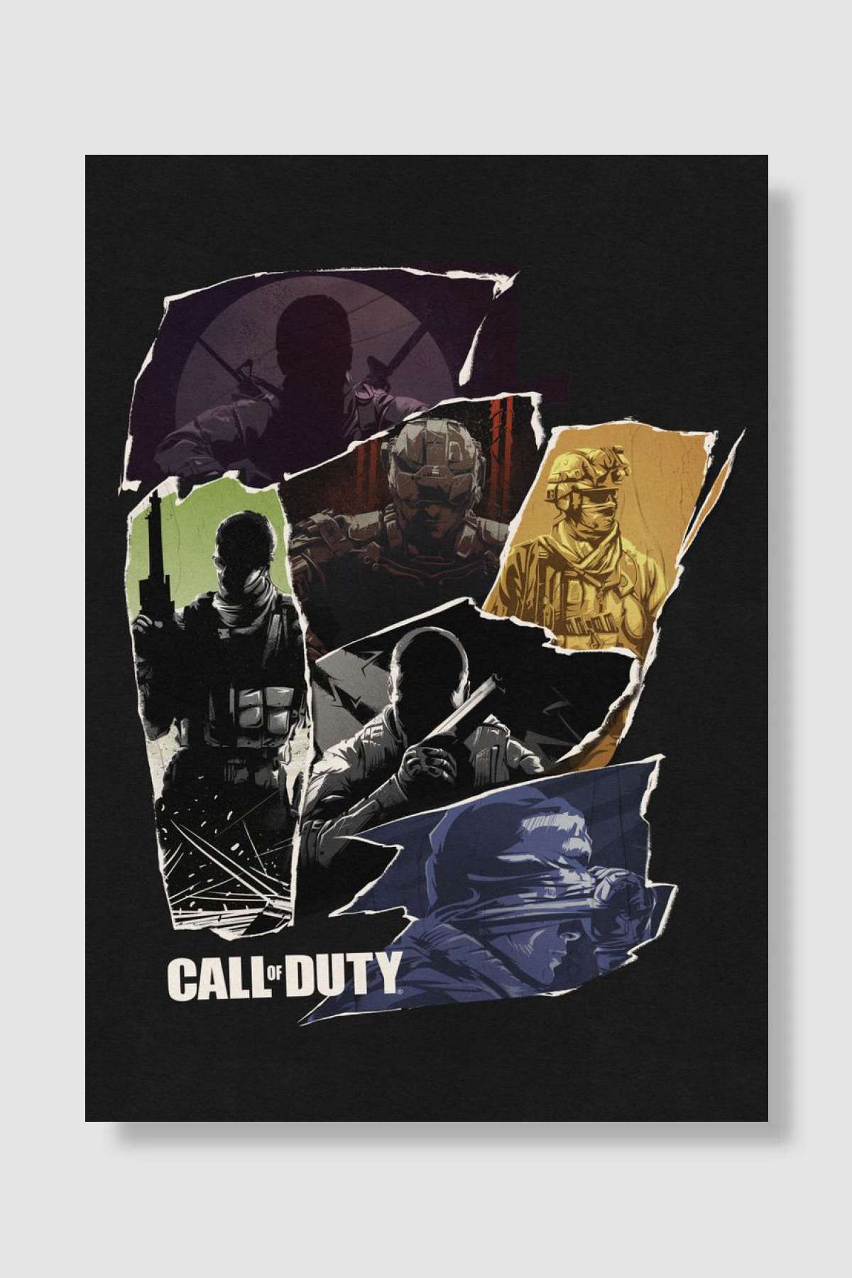 Call of Duty Collage Oyun Poster Çerçevesiz Yüksek Kalite Oyun Afiş Duvar Poster