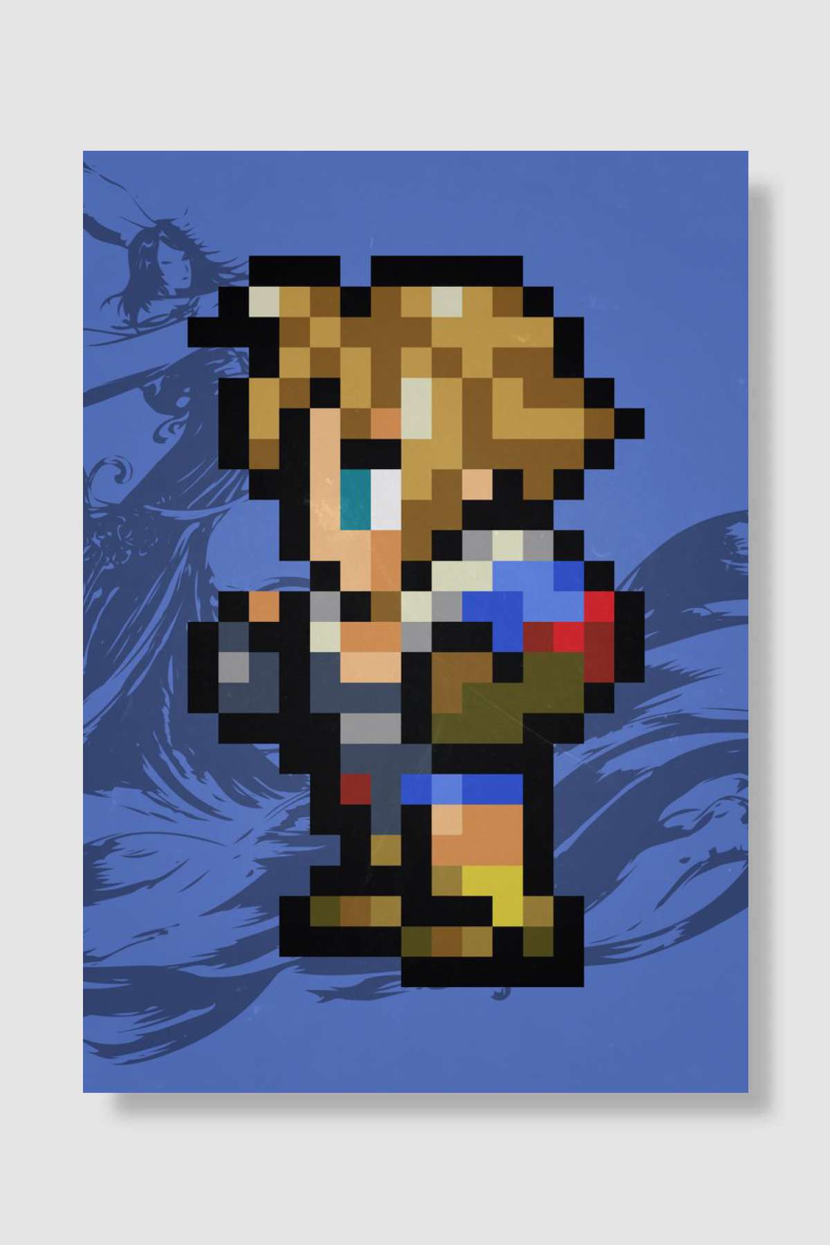 FF X Tidus Pixel Sprite Oyun Poster Çerçevesiz Yüksek Kalite Oyun Afiş Duvar Poster