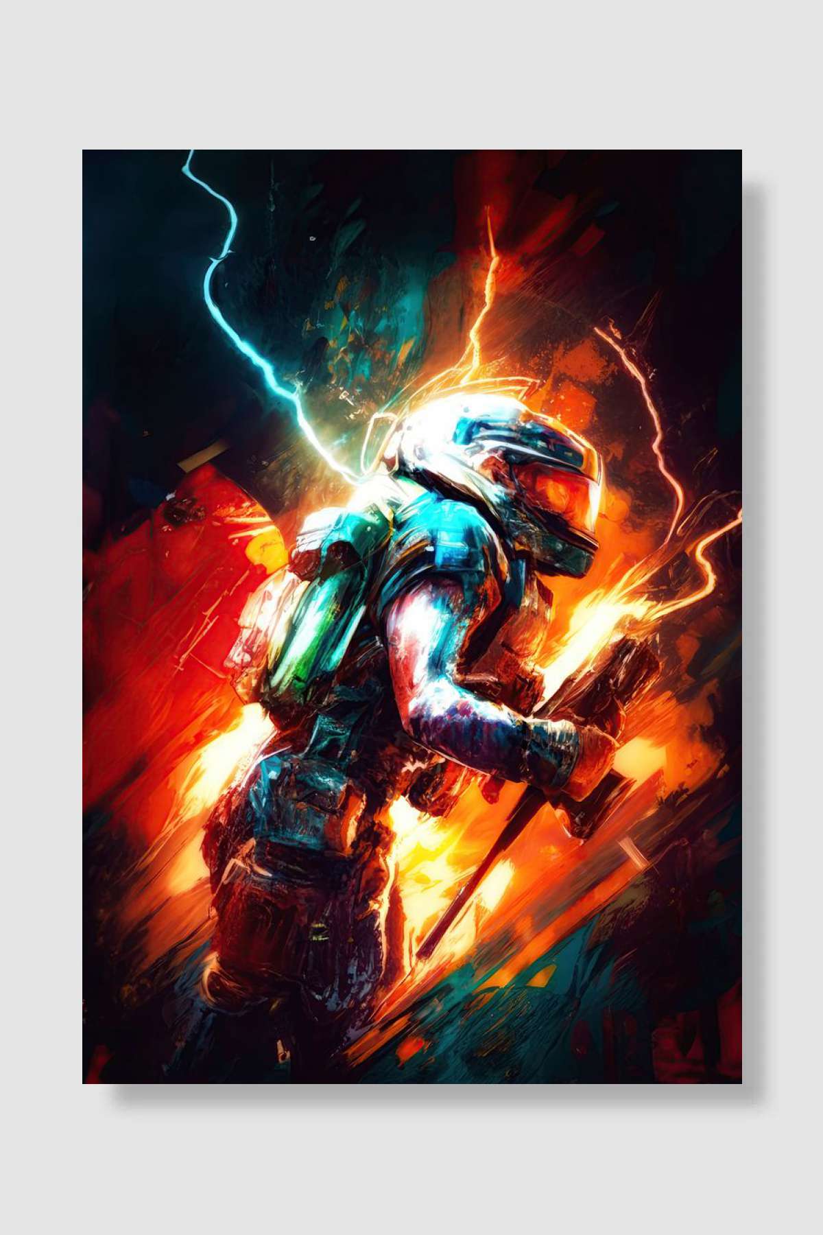 Dark Scifi Soldier Oyun Poster Çerçevesiz Yüksek Kalite Oyun Afiş Duvar Poster