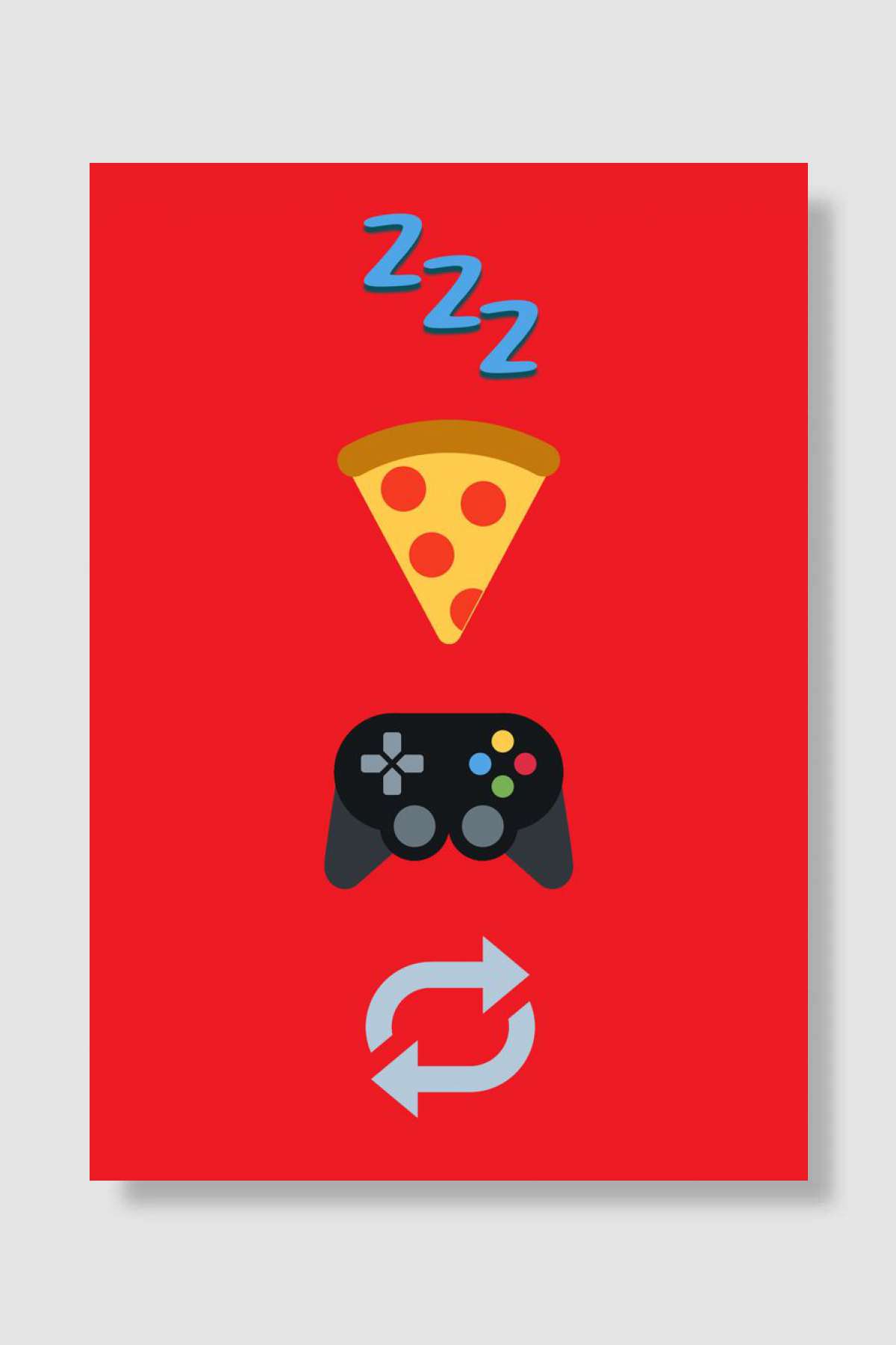 Sleep Eat Game Repeat Oyun Poster Çerçevesiz Yüksek Kalite Oyun Afiş Duvar Poster