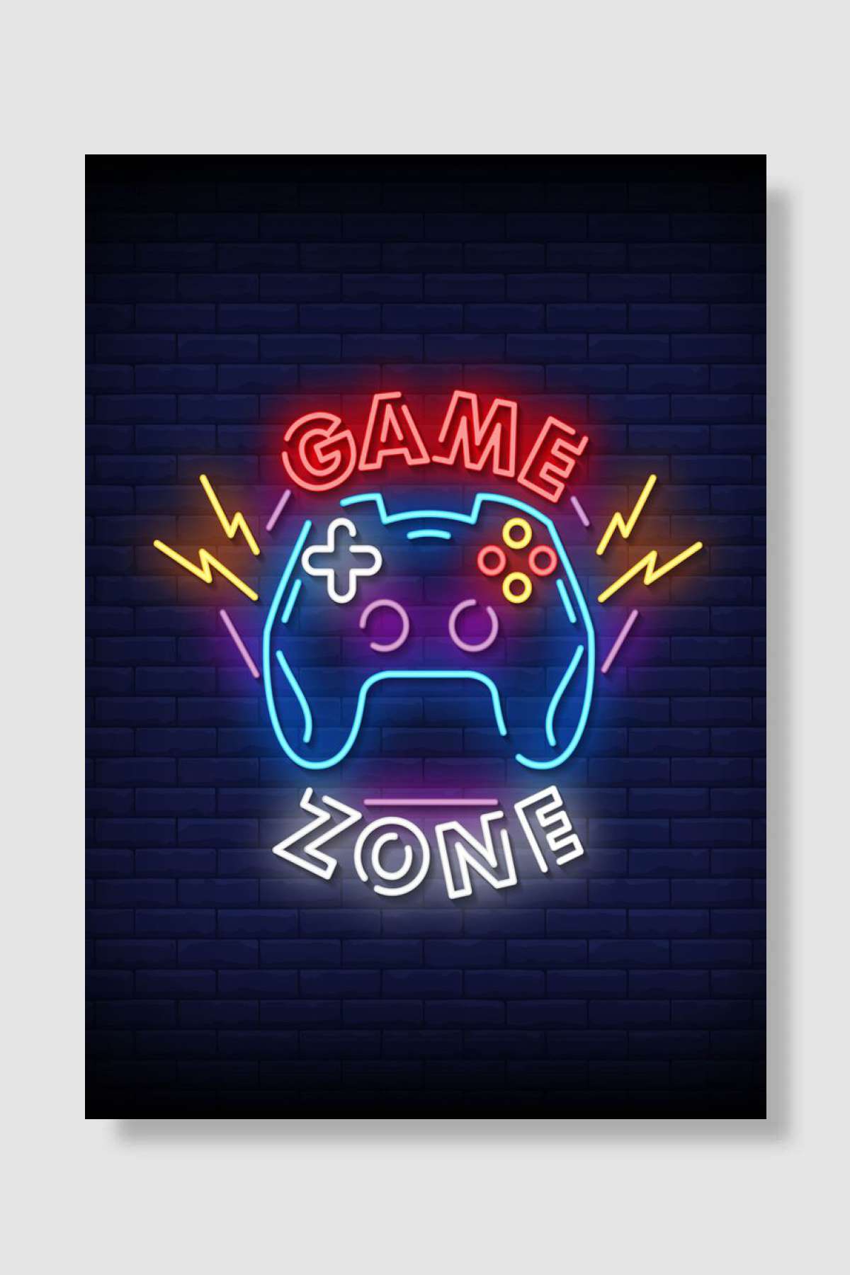 Game zone neon sign Oyun Poster Çerçevesiz Yüksek Kalite Oyun Afiş Duvar Poster