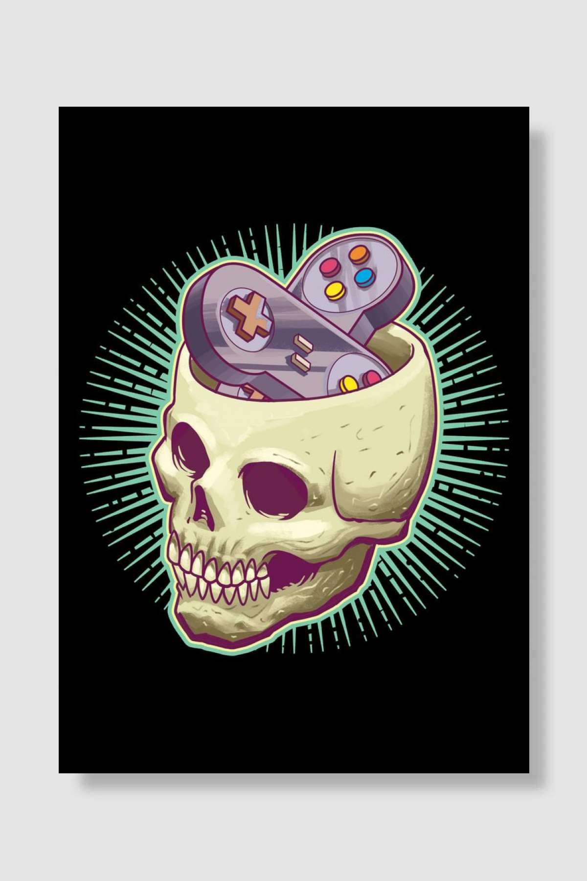 Mind Controller Skull Gami Oyun Poster Çerçevesiz Yüksek Kalite Oyun Afiş Duvar Poster