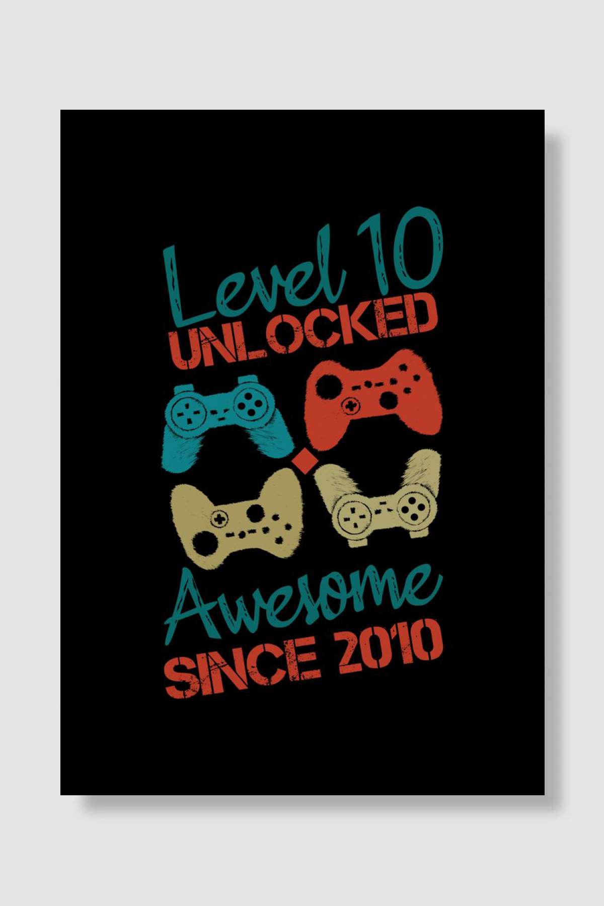 Level 10 Unlocked Awesome Oyun Poster Çerçevesiz Yüksek Kalite Oyun Afiş Duvar Poster - En İyi Fiyatlarla