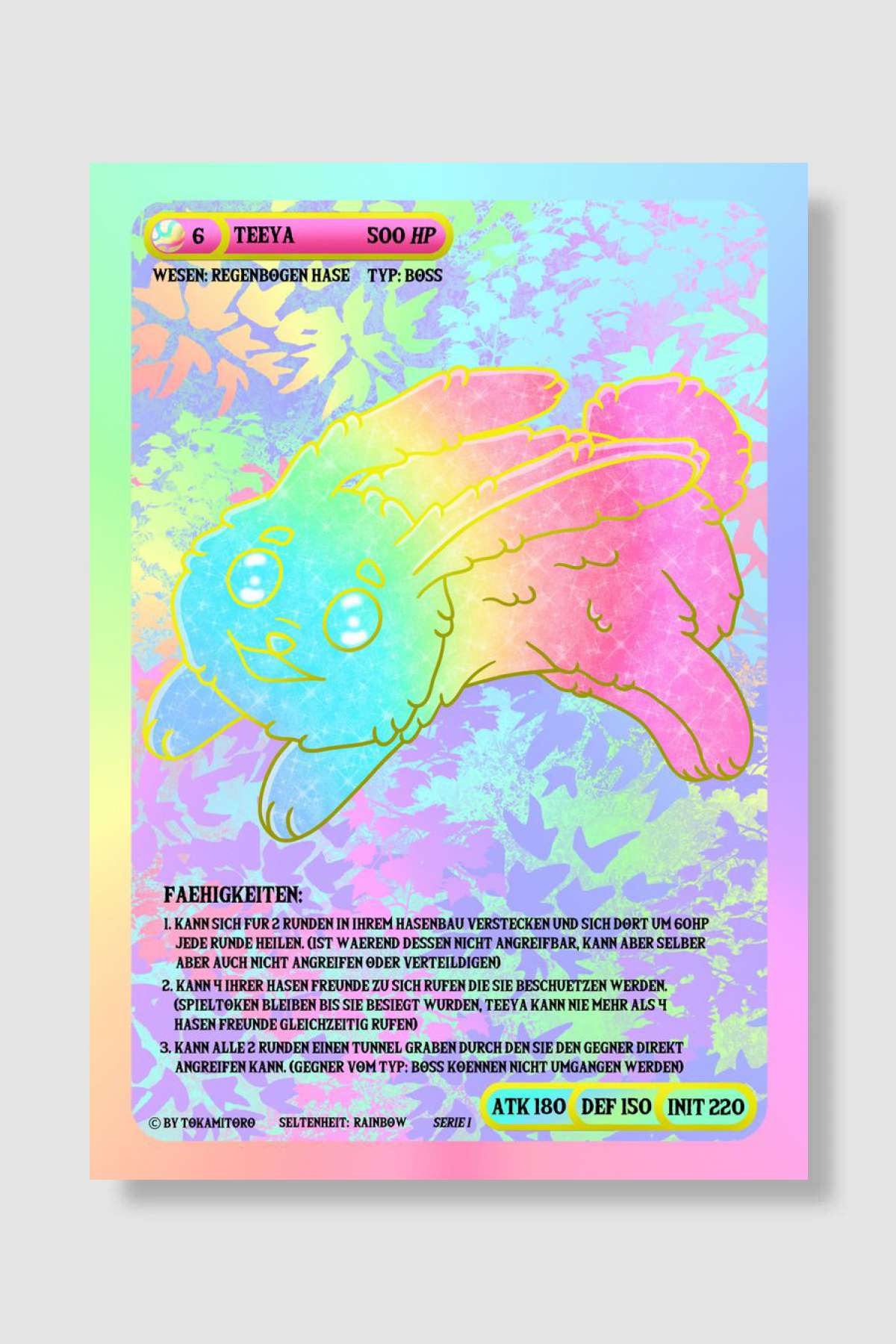 Rainbow Bunny Teeya Oyun Poster Çerçevesiz Yüksek Kalite Oyun Afiş Duvar Poster