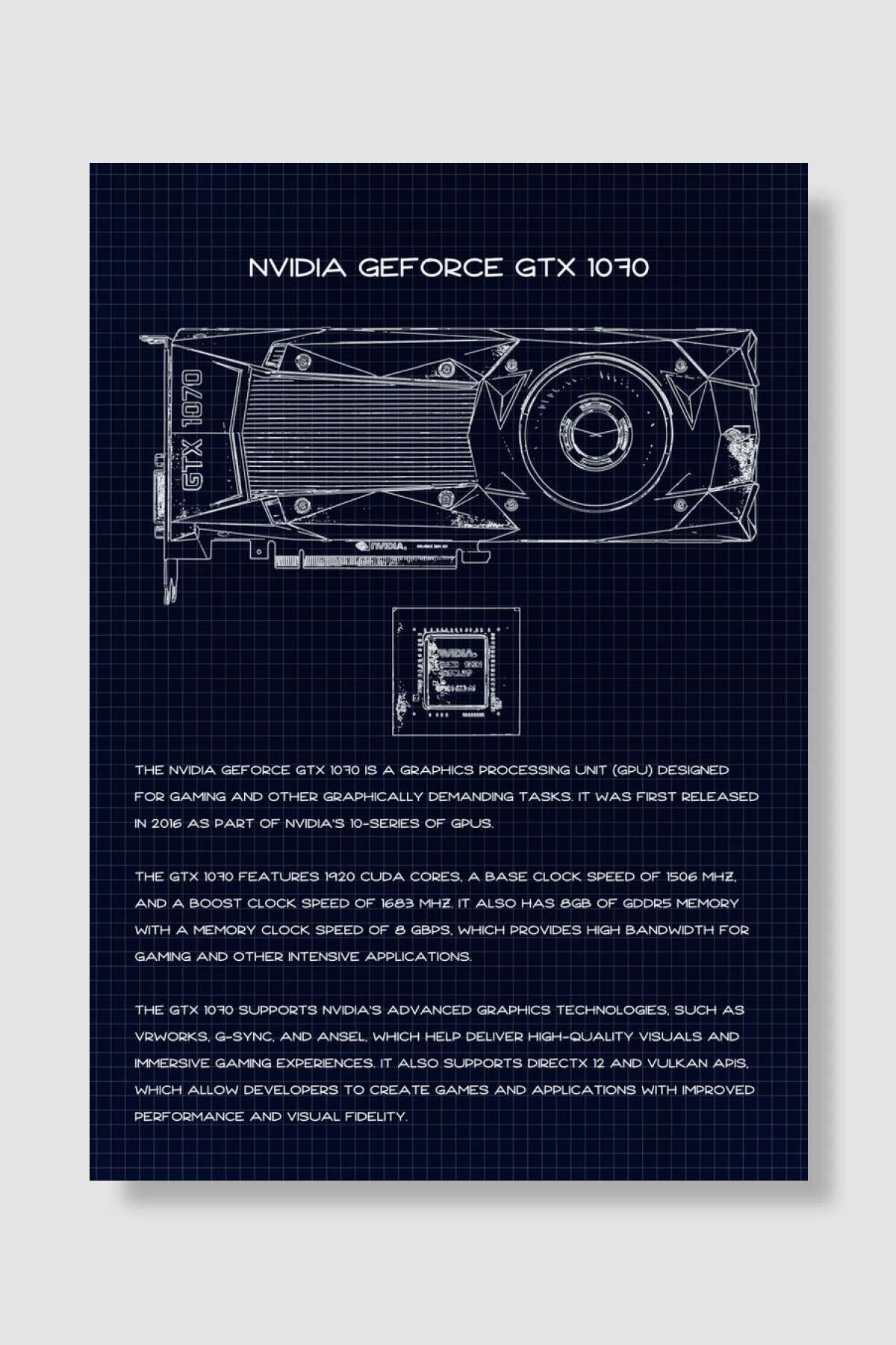 GTX 1070 Oyun Poster Çerçevesiz Yüksek Kalite Oyun Afiş Duvar Poster