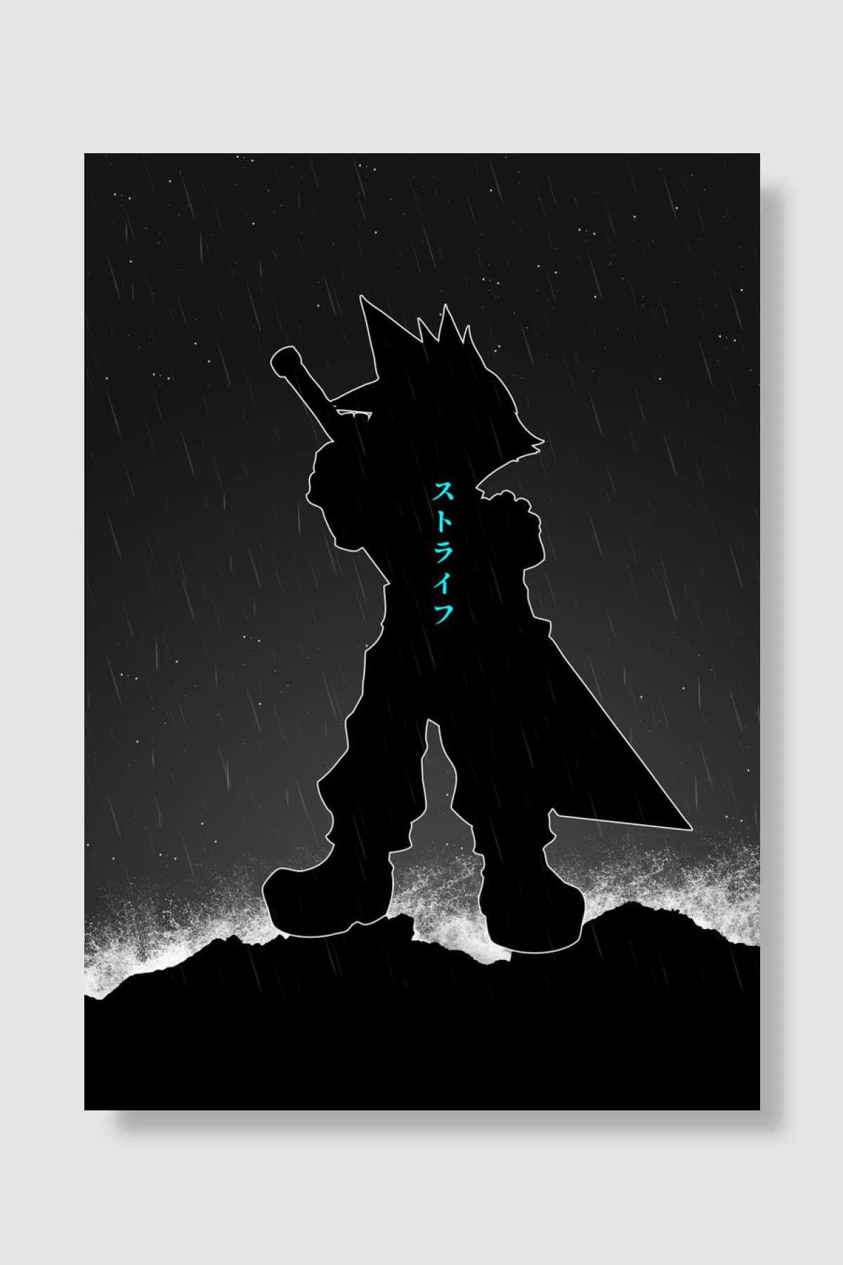 Cloud Strife Final Fantasy Oyun Poster Çerçevesiz Yüksek Kalite Oyun Afiş Duvar Poster