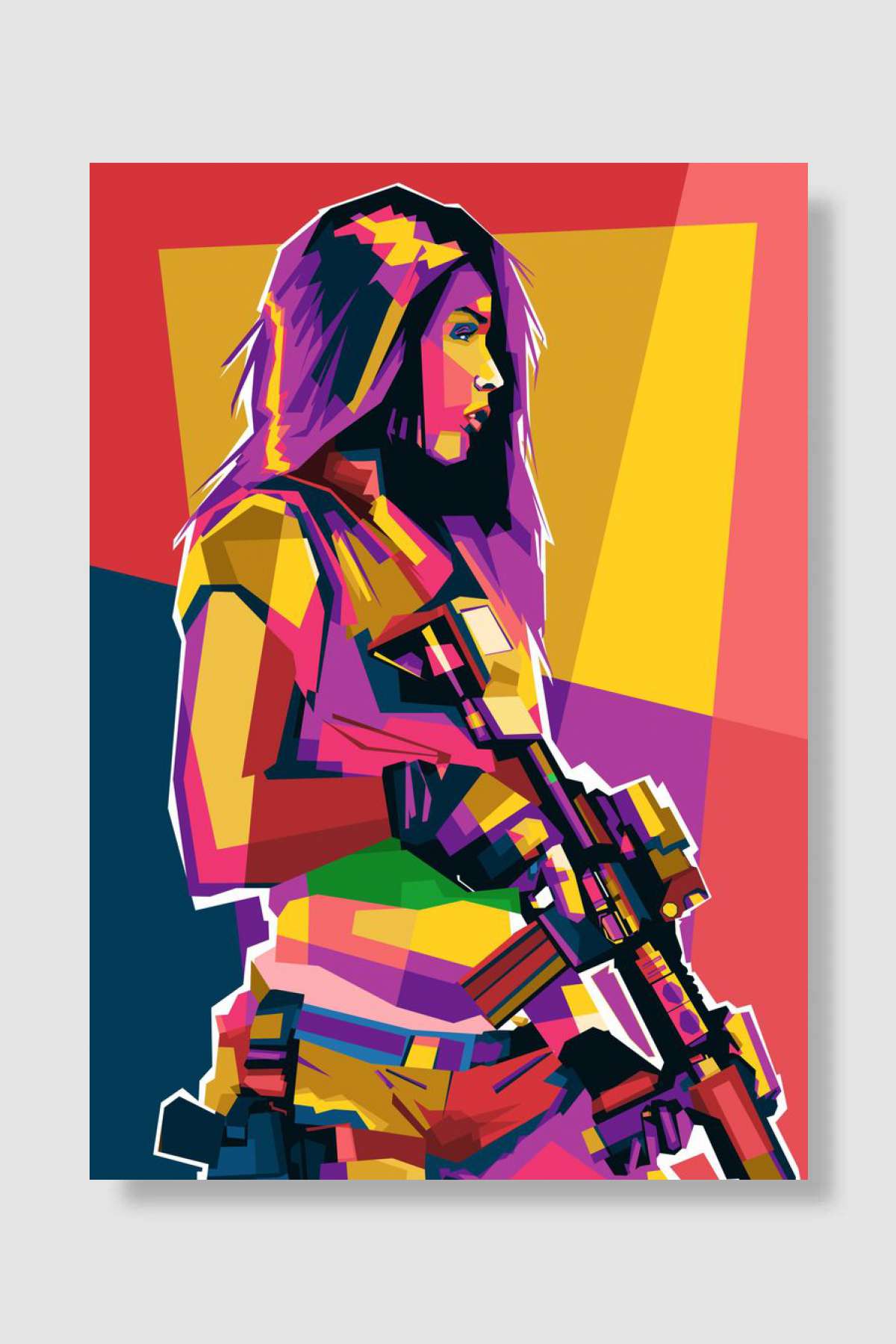 Veteran Girl Colorful Oyun Poster Çerçevesiz Yüksek Kalite Oyun Afiş Duvar Poster