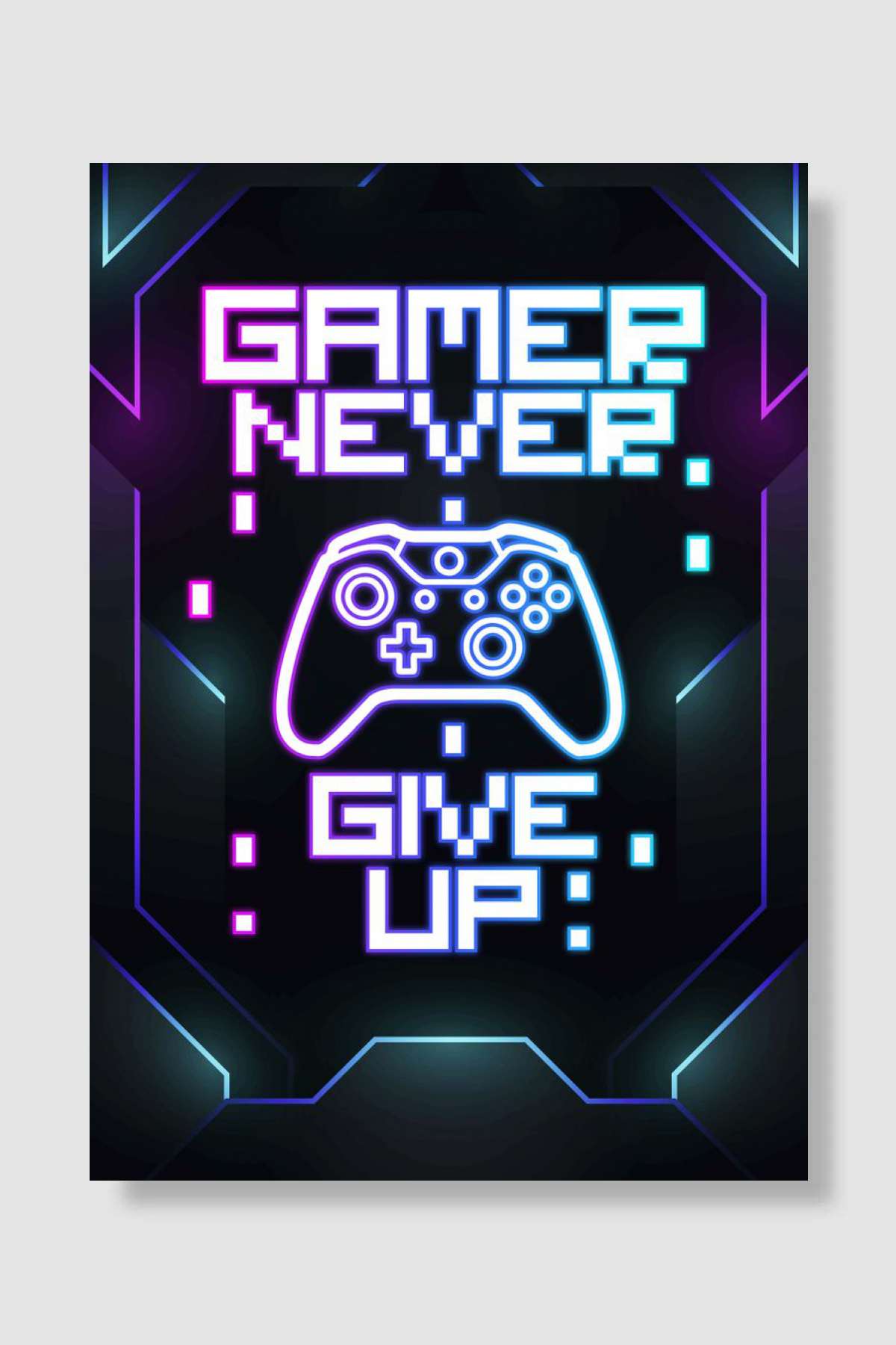 gamer never give up Oyun Poster Çerçevesiz Yüksek Kalite Oyun Afiş Duvar Poster - En İyi Fiyatlarla