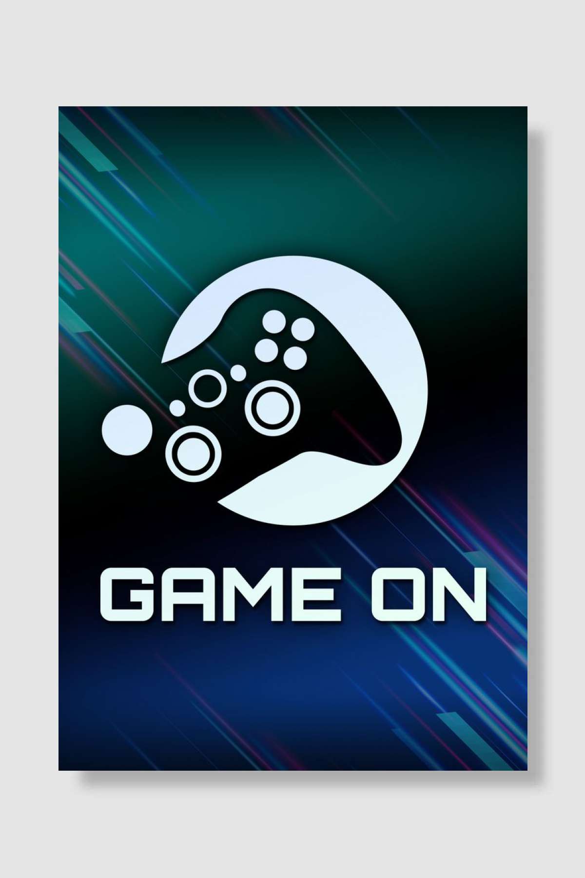 Game On Controller Gamer Oyun Poster Çerçevesiz Yüksek Kalite Oyun Afiş Duvar Poster