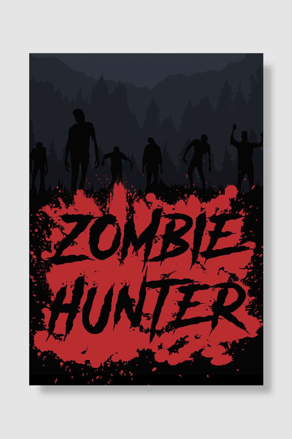Zombie Hunter Oyun Poster Çerçevesiz Yüksek Kalite Oyun Afiş Duvar Poster