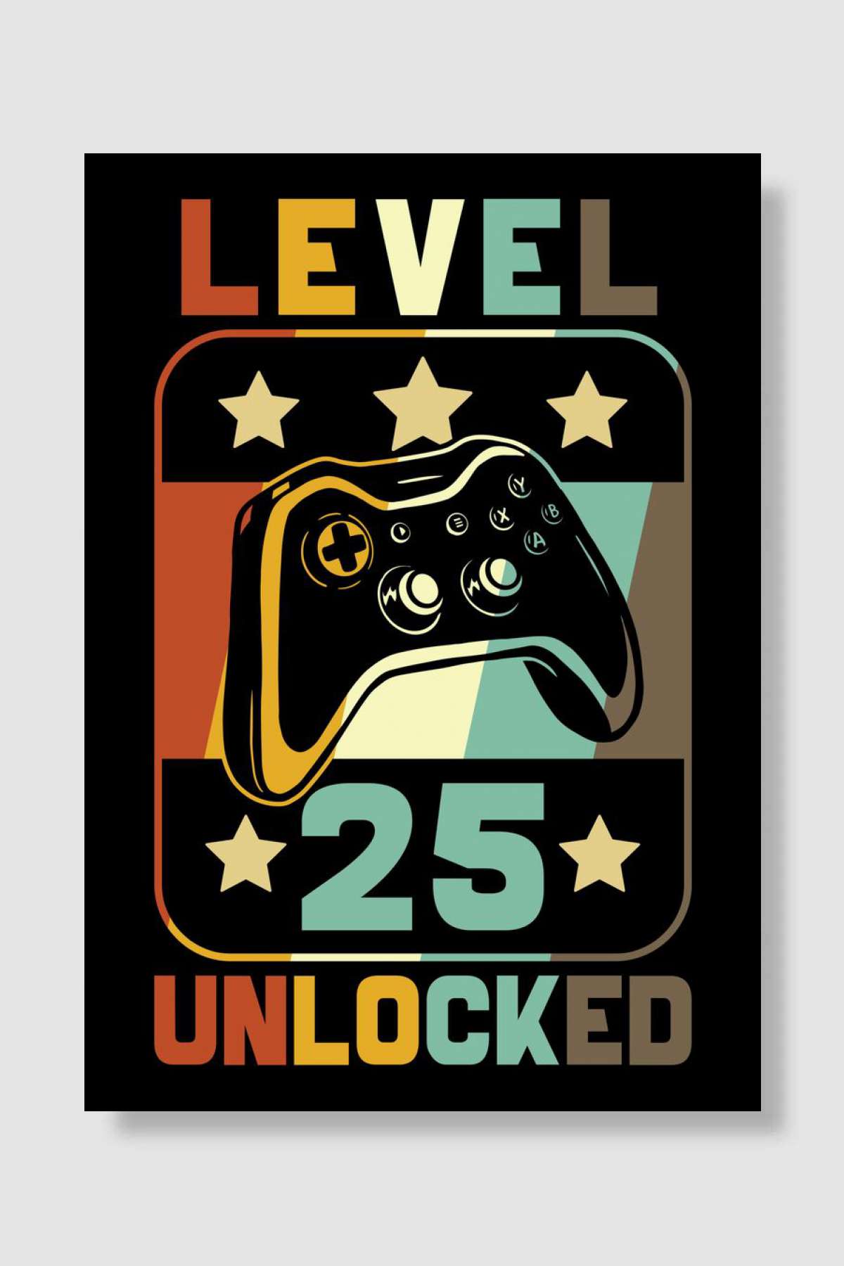 Level 25 Unlocked Oyun Poster Çerçevesiz Yüksek Kalite Oyun Afiş Duvar Poster