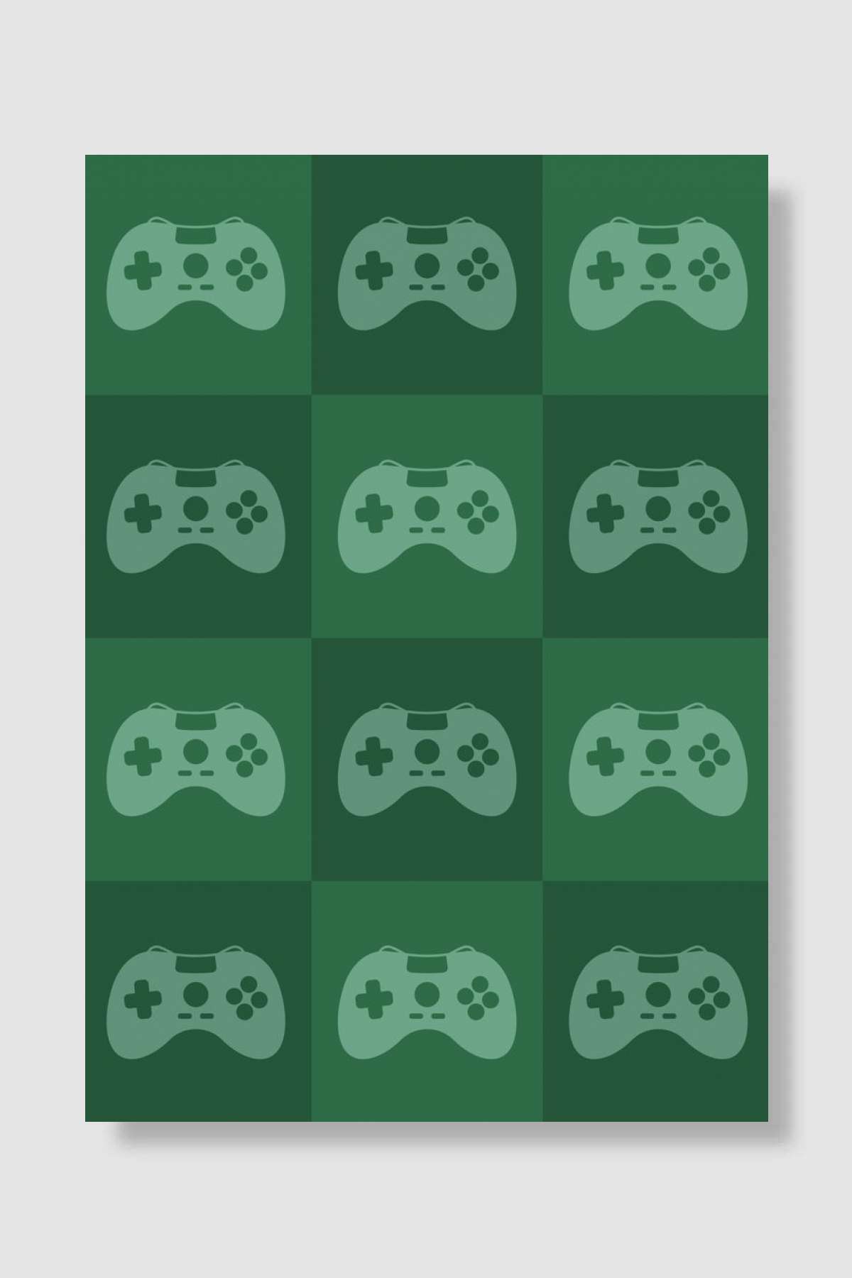 Gamer Controllers Green Oyun Poster Çerçevesiz Yüksek Kalite Oyun Afiş Duvar Poster