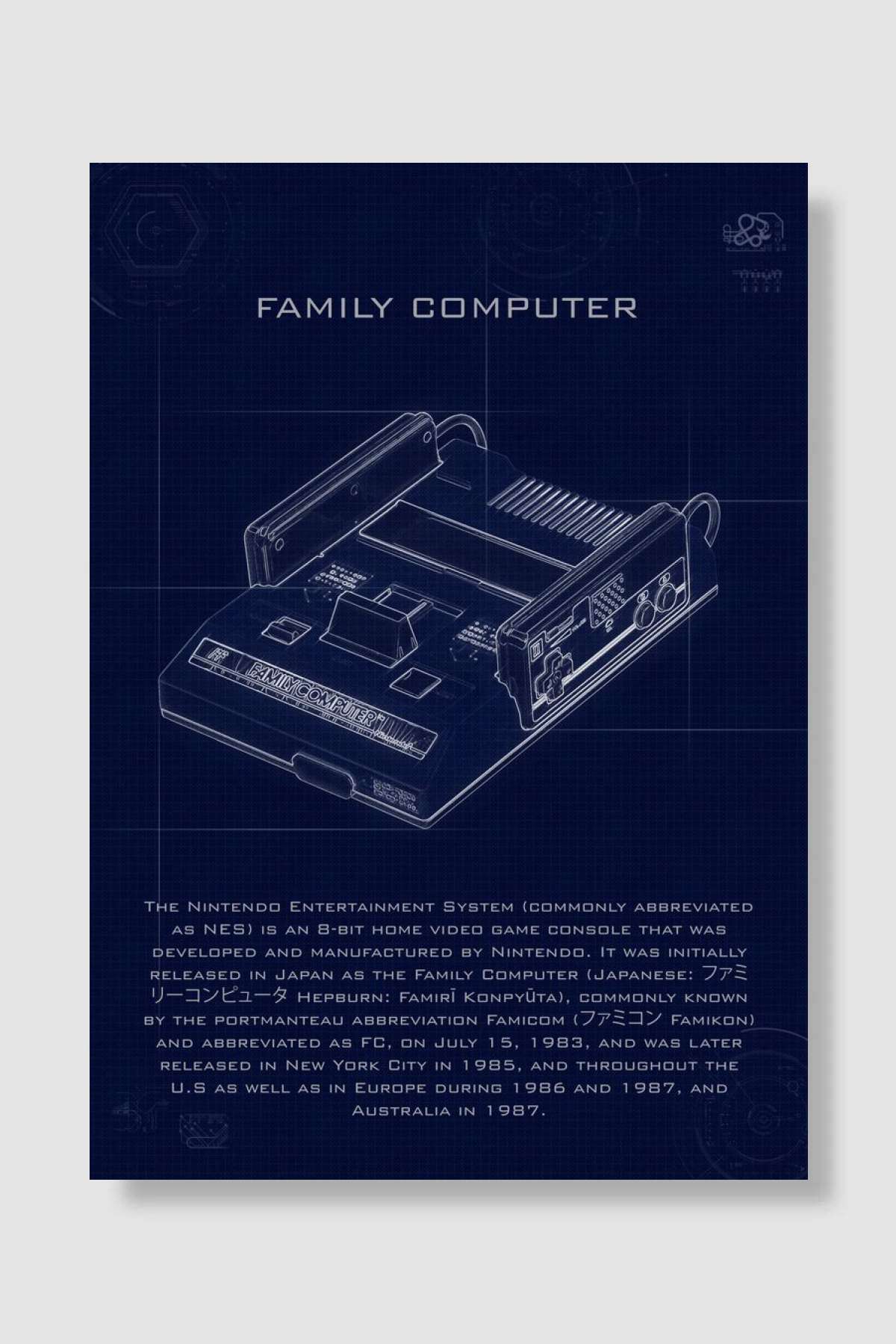 Family Computer Blueprint Oyun Poster Çerçevesiz Yüksek Kalite Oyun Afiş Duvar Poster