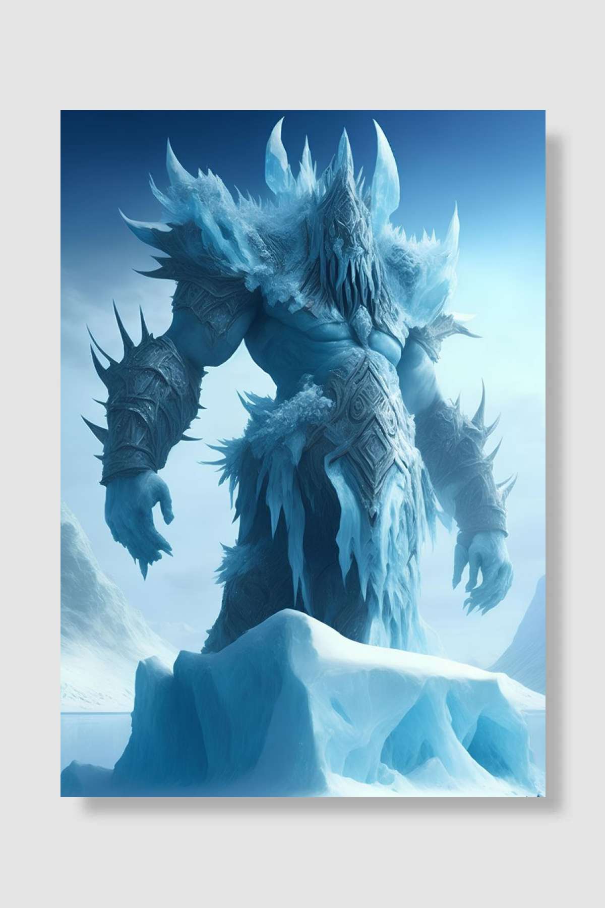 Ice Mythology Monster Oyun Poster Çerçevesiz Yüksek Kalite Oyun Afiş Duvar Poster