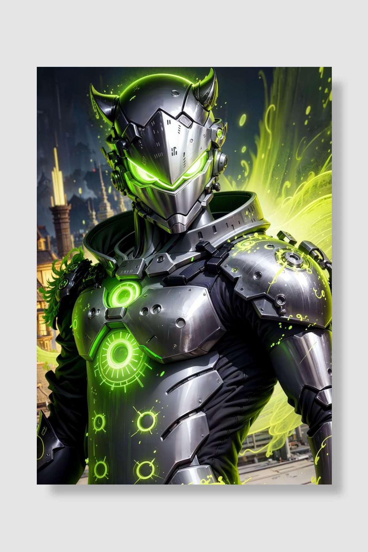 Cyberpunk Soldier Oyun Poster Çerçevesiz Yüksek Kalite Oyun Afiş Duvar Poster