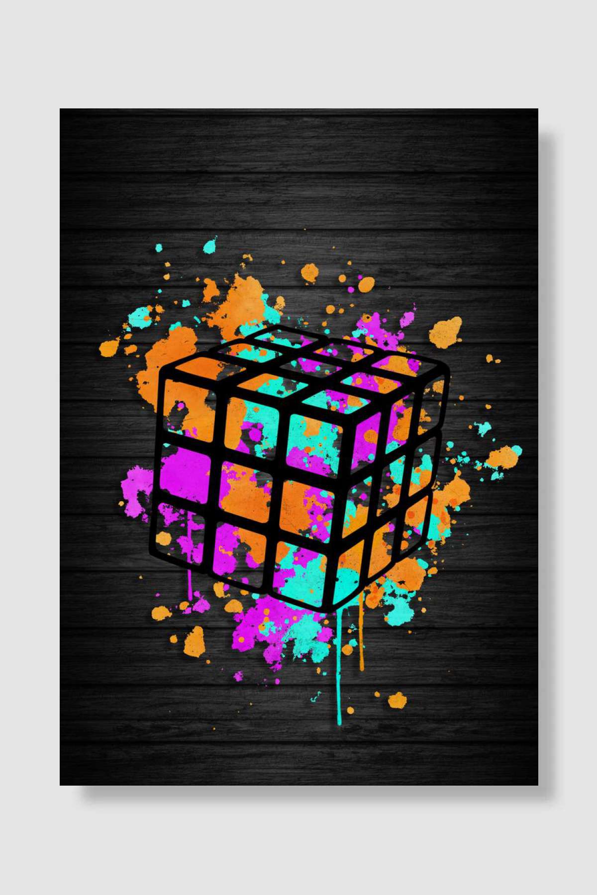 Cubes Pop Art Oyun Poster Çerçevesiz Yüksek Kalite Oyun Afiş Duvar Poster