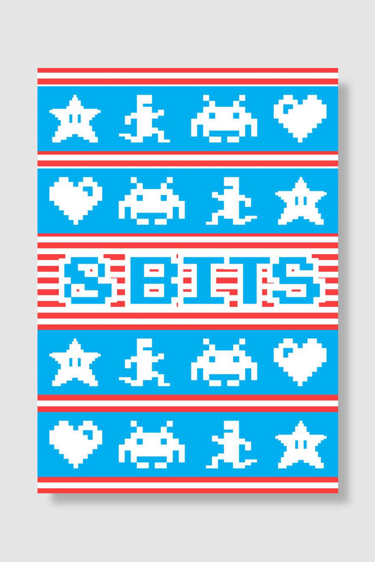 8 Bits pixel arcade style Oyun Poster Çerçevesiz Yüksek Kalite Oyun Afiş Duvar Poster