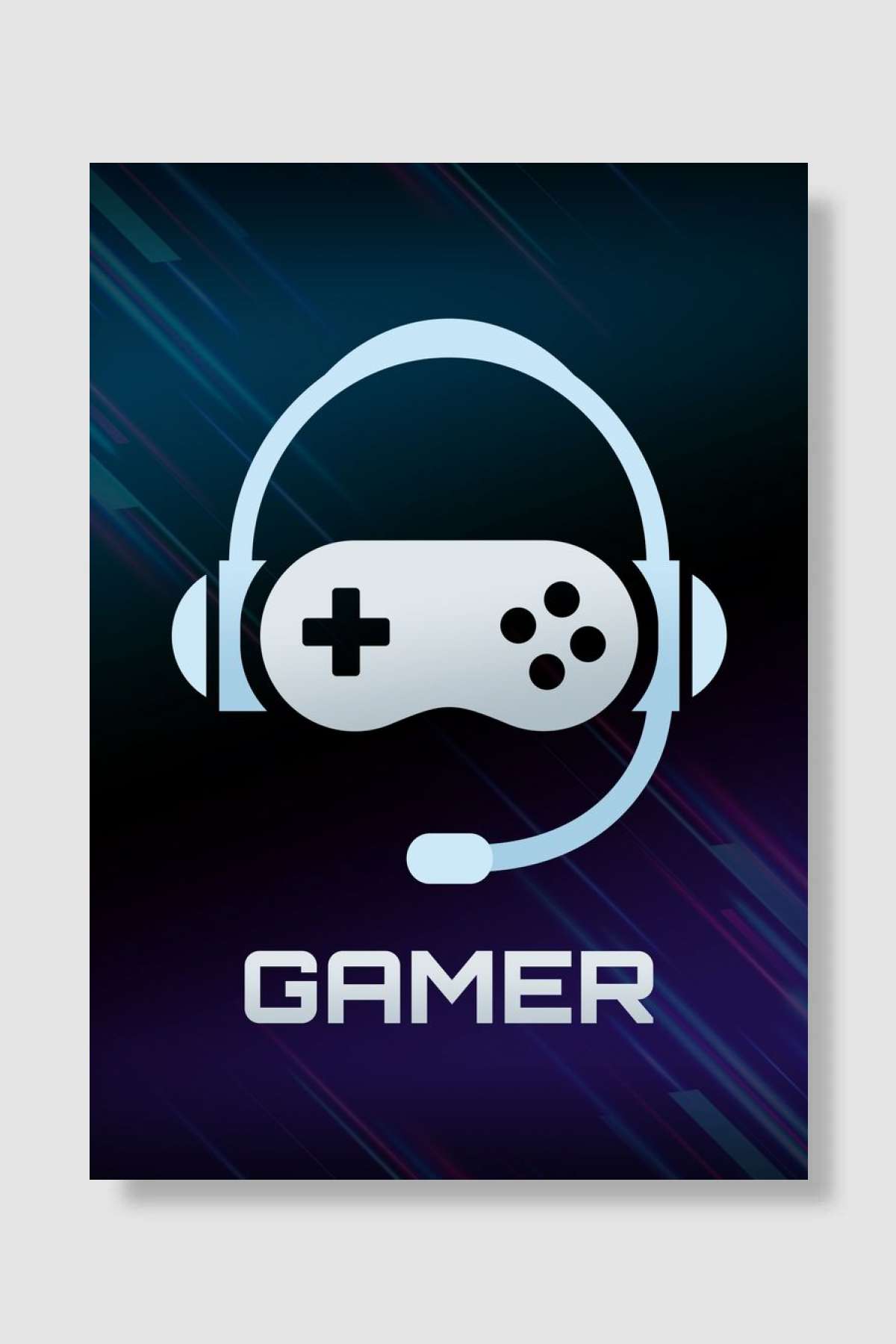 Gamer Headset Controller Oyun Poster Çerçevesiz Yüksek Kalite Oyun Afiş Duvar Poster
