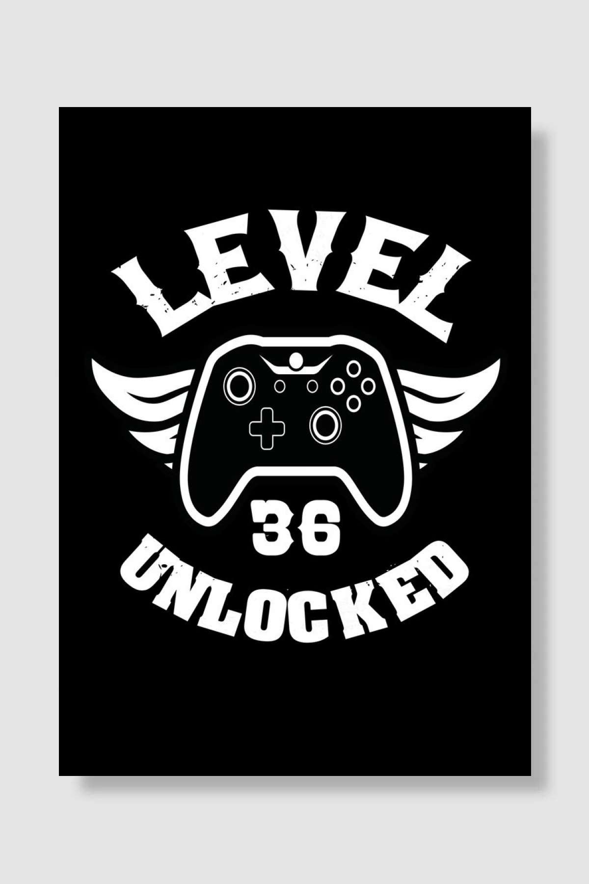 Level 30 Unlocked 30th Oyun Poster Çerçevesiz Yüksek Kalite Oyun Afiş Duvar Poster