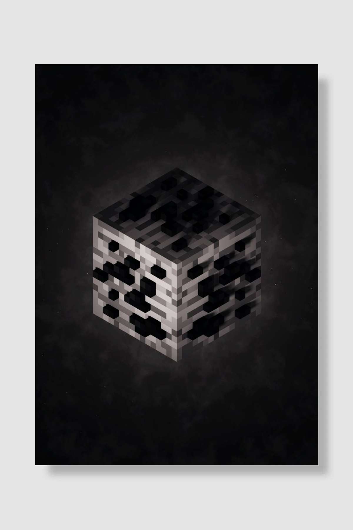 Cube Shiny Black Voxel Art Oyun Poster Çerçevesiz Yüksek Kalite Oyun Afiş Duvar Poster