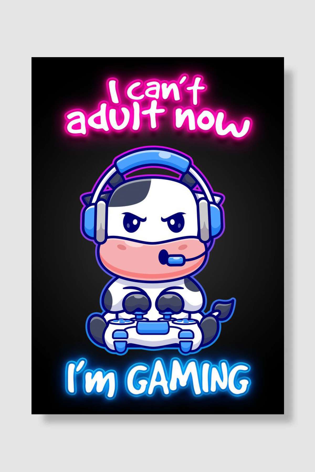 Neon Animal Gaming Oyun Poster Çerçevesiz Yüksek Kalite Oyun Afiş Duvar Poster