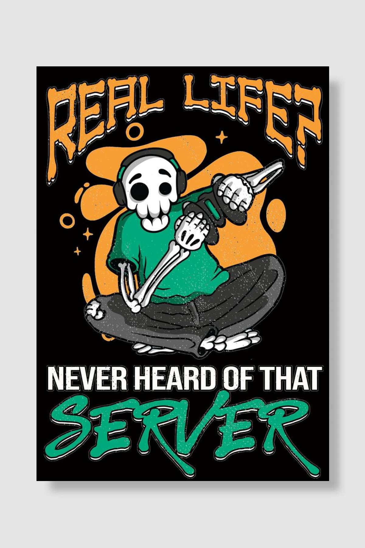 Skeleton Gaming Halloween Oyun Poster Çerçevesiz Yüksek Kalite Oyun Afiş Duvar Poster