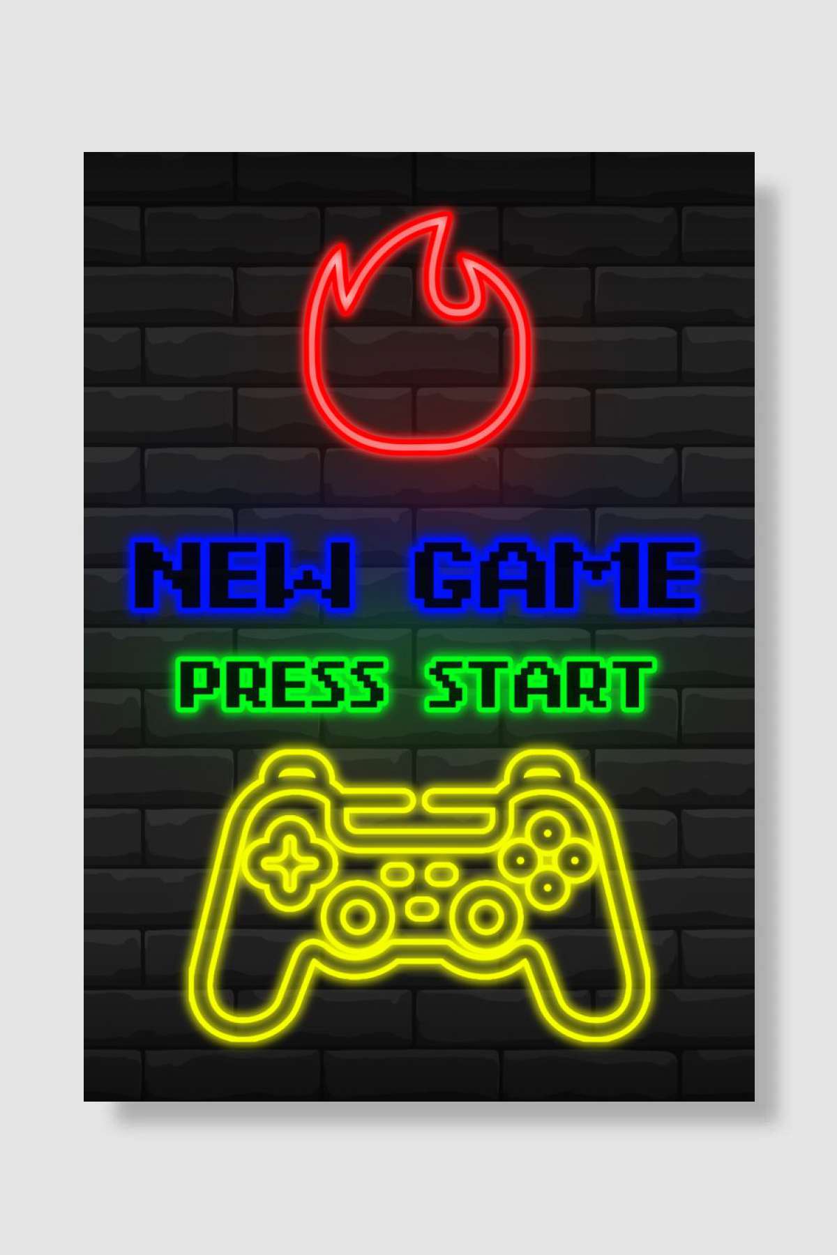 Gaming Gamer Poster Neon Oyun Poster Çerçevesiz Yüksek Kalite Oyun Afiş Duvar Poster