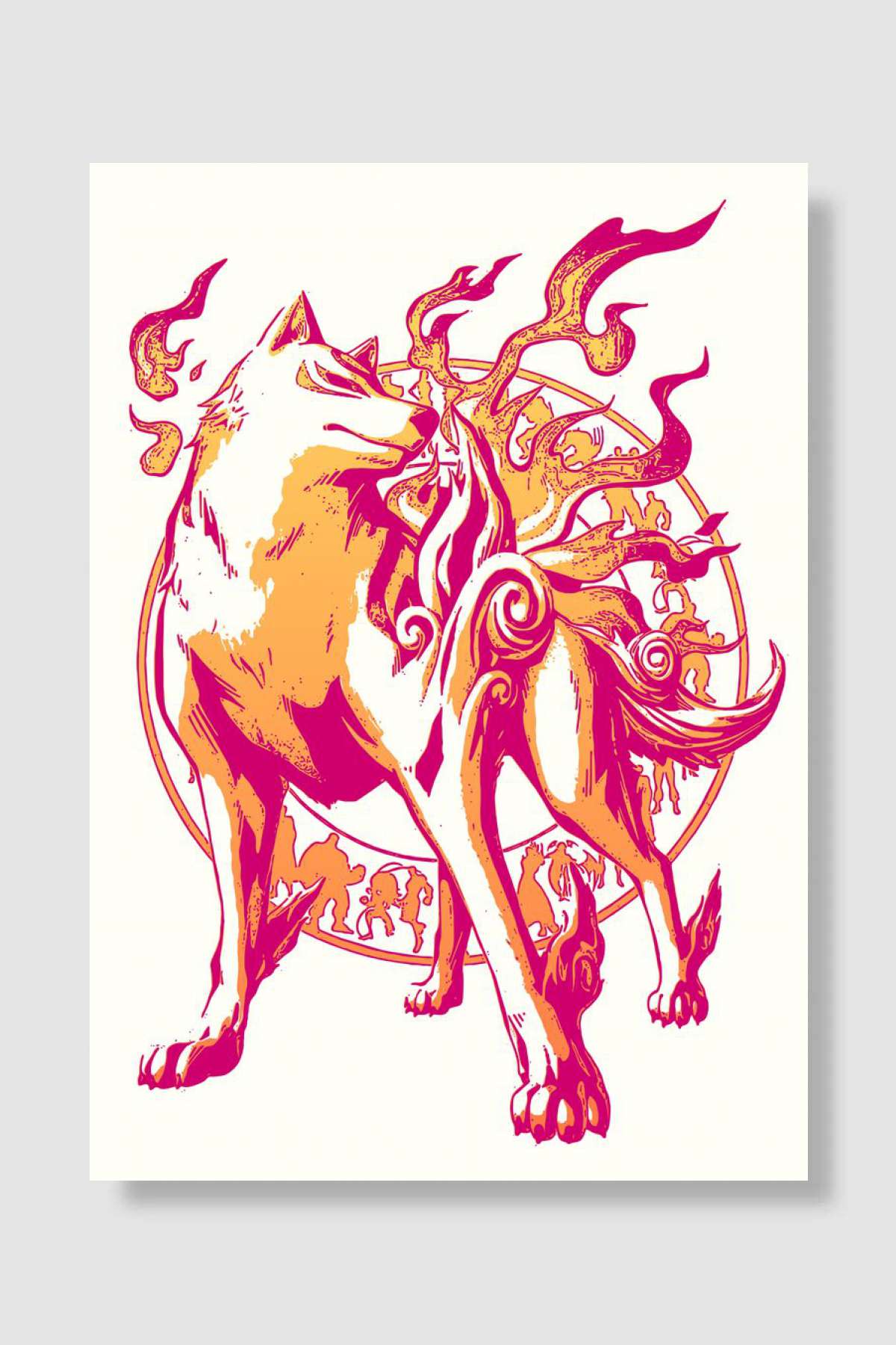 Fire Wolf Oyun Poster Çerçevesiz Yüksek Kalite Oyun Afiş Duvar Poster