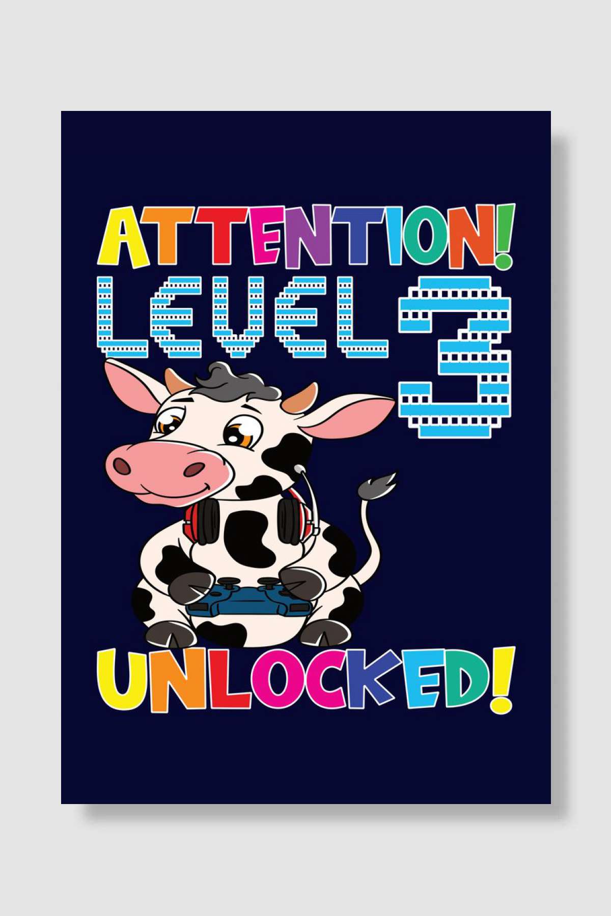 Attention Level 3 Unlocked Oyun Poster Çerçevesiz Yüksek Kalite Oyun Afiş Duvar Poster