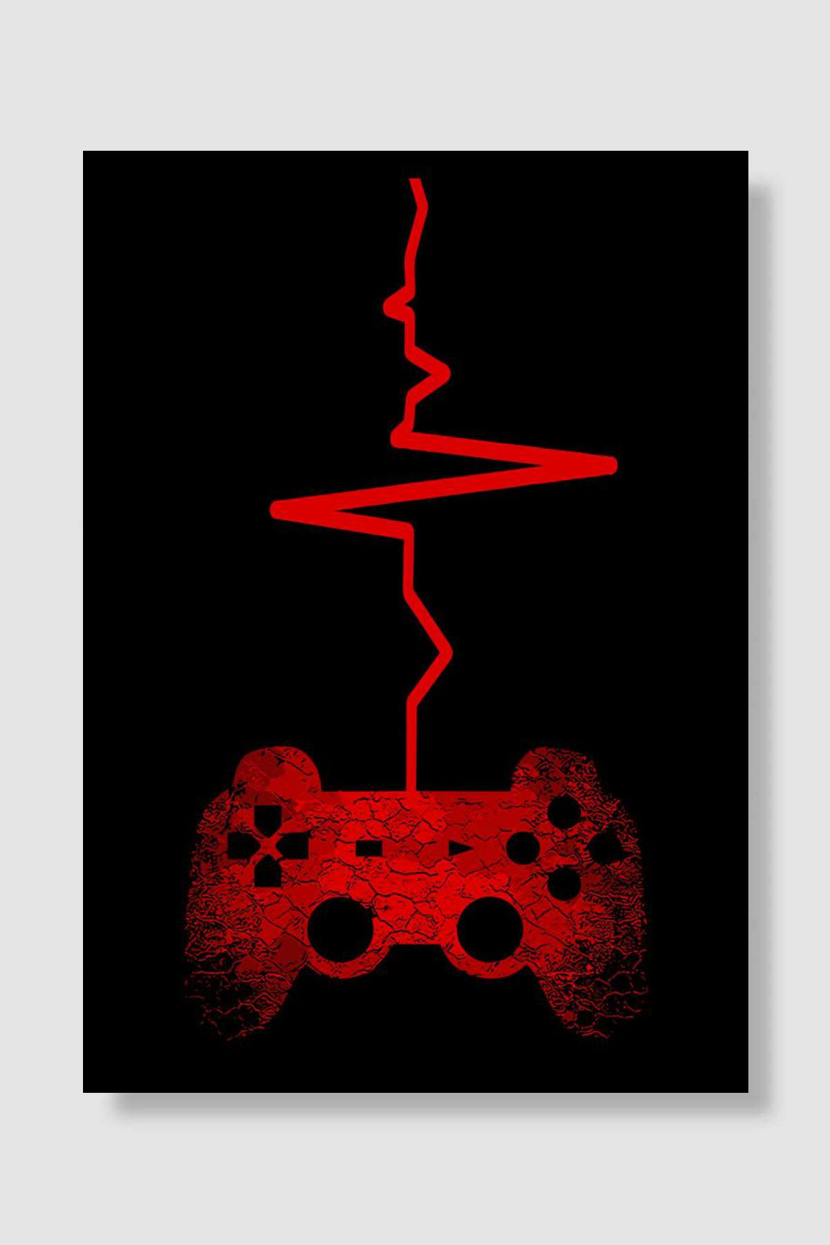 Gamer Heartbeat Oyun Poster Çerçevesiz Yüksek Kalite Oyun Afiş Duvar Poster