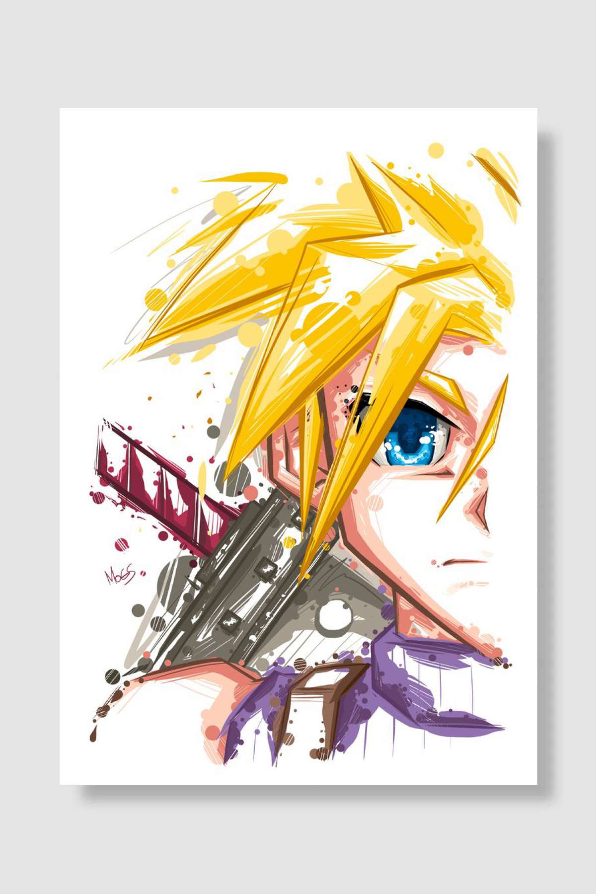 Cloud Polygon Paint Oyun Poster Çerçevesiz Yüksek Kalite Oyun Afiş Duvar Poster