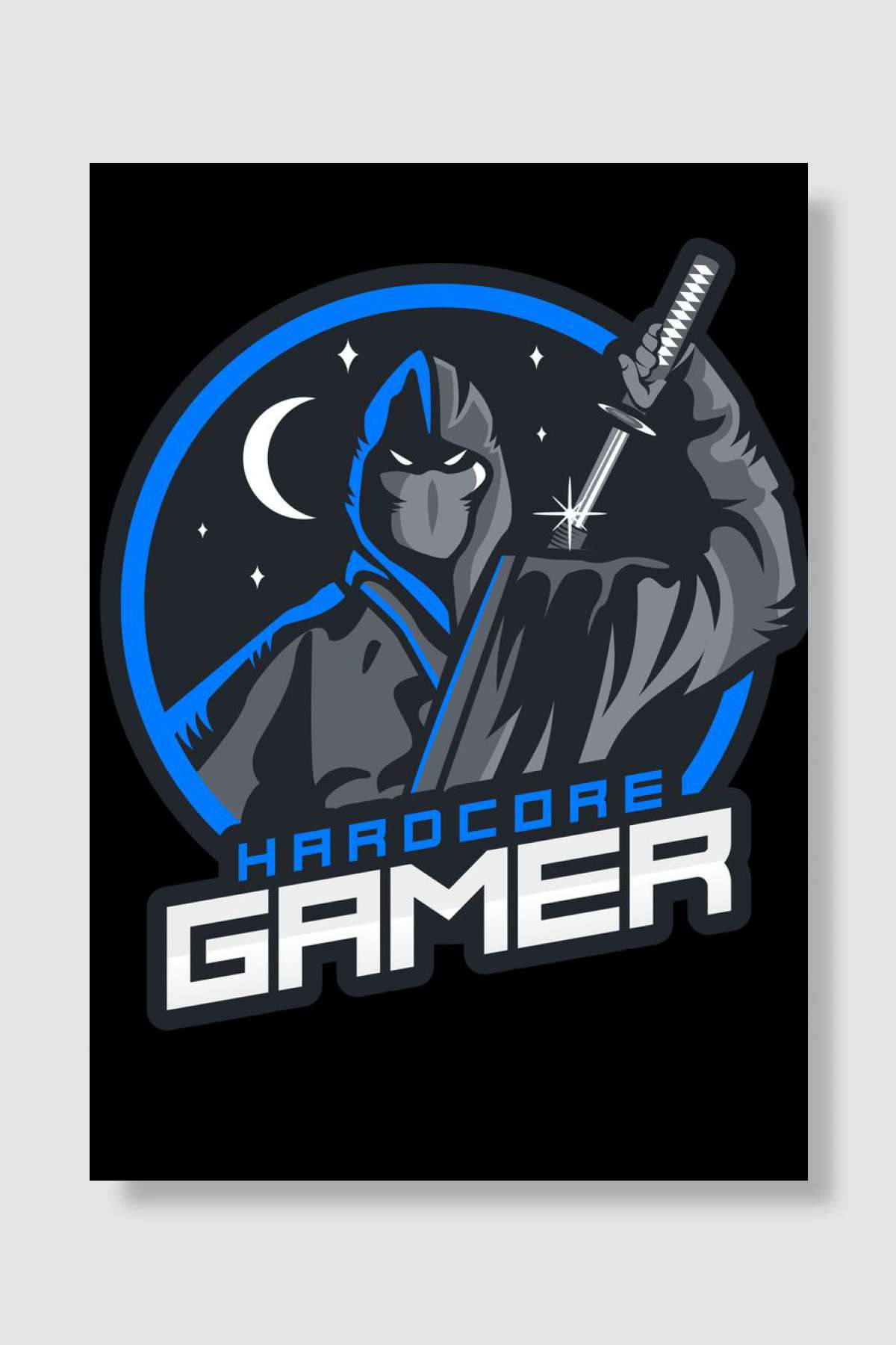 Hardcore Gamer Ninja Oyun Poster Çerçevesiz Yüksek Kalite Oyun Afiş Duvar Poster