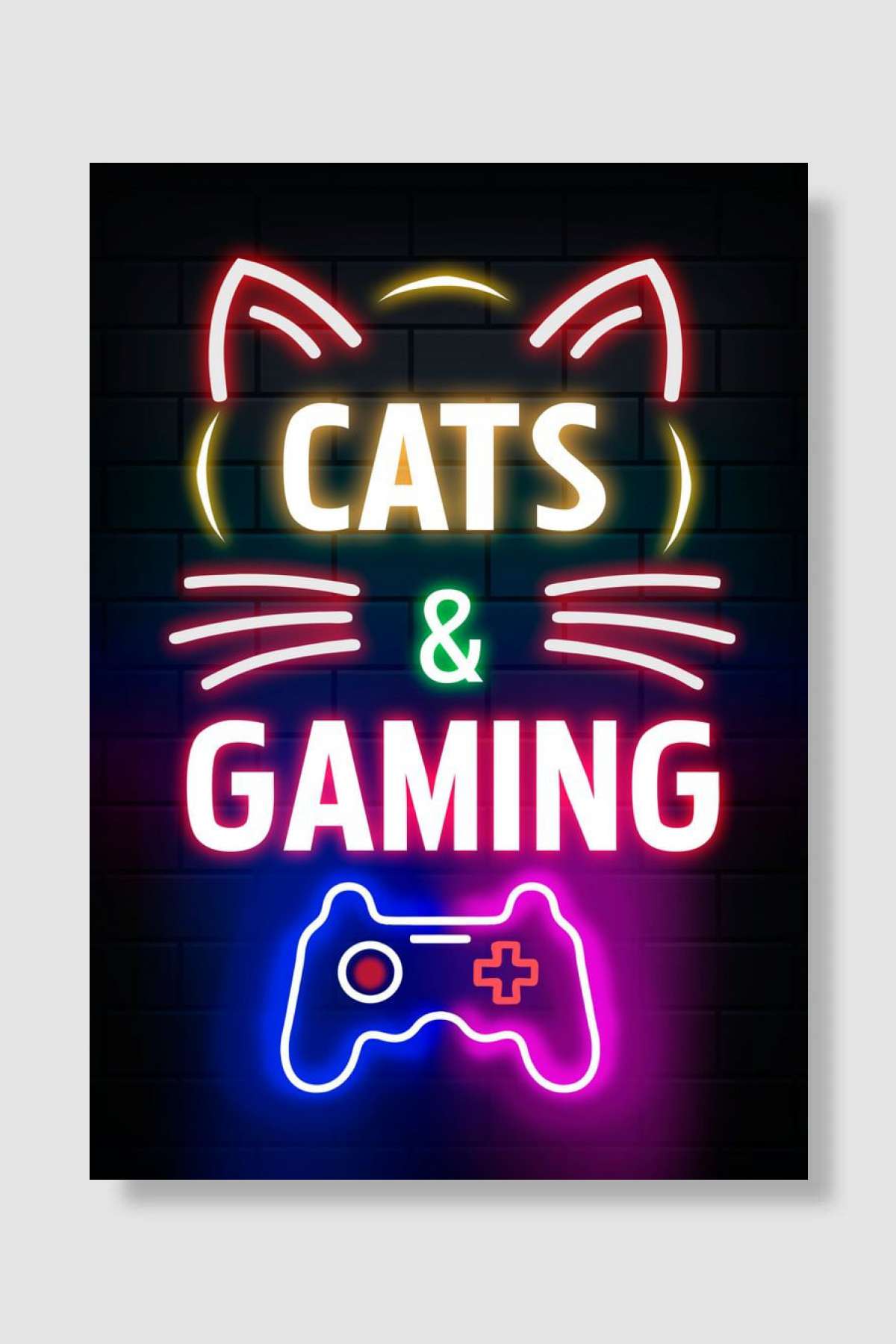 Cats and Gaming poster Oyun Poster Çerçevesiz Yüksek Kalite Oyun Afiş Duvar Poster