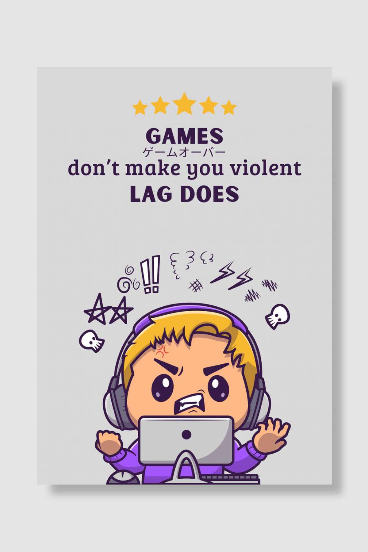 Gaming Mood Oyun Poster Çerçevesiz Yüksek Kalite Oyun Afiş Duvar Poster