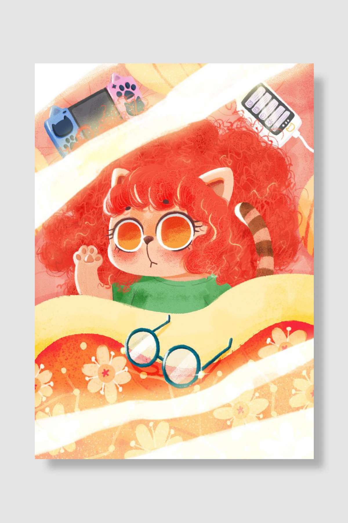 Gaming cat Oyun Poster Çerçevesiz Yüksek Kalite Oyun Afiş Duvar Poster