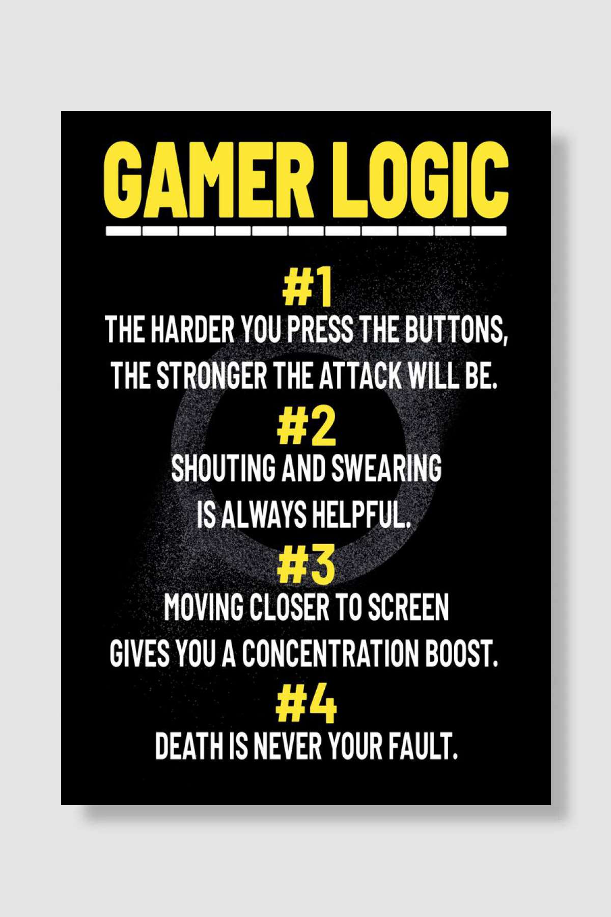 Gamer Logic Gaming Oyun Poster Çerçevesiz Yüksek Kalite Oyun Afiş Duvar Poster
