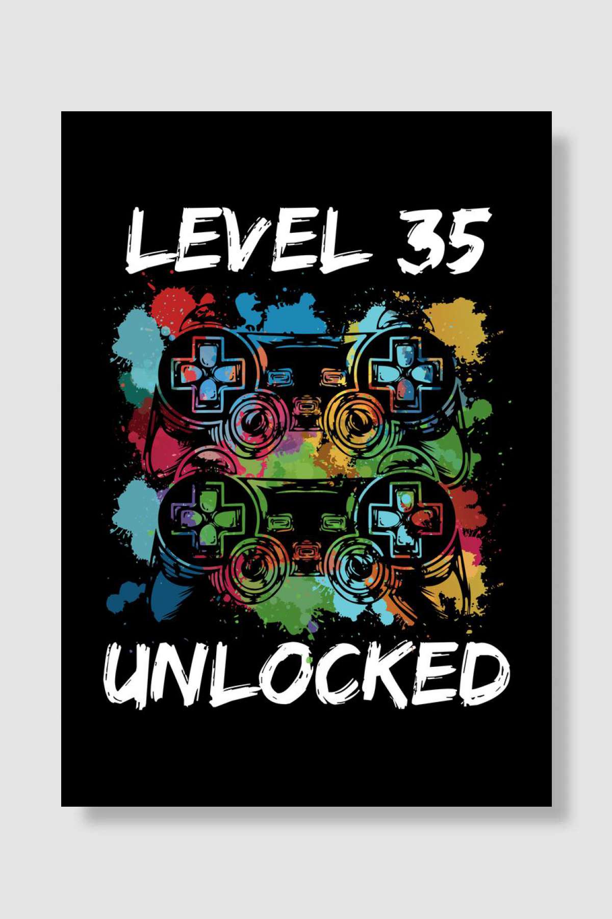 35 birthday gamer level Oyun Poster Çerçevesiz Yüksek Kalite Oyun Afiş Duvar Poster