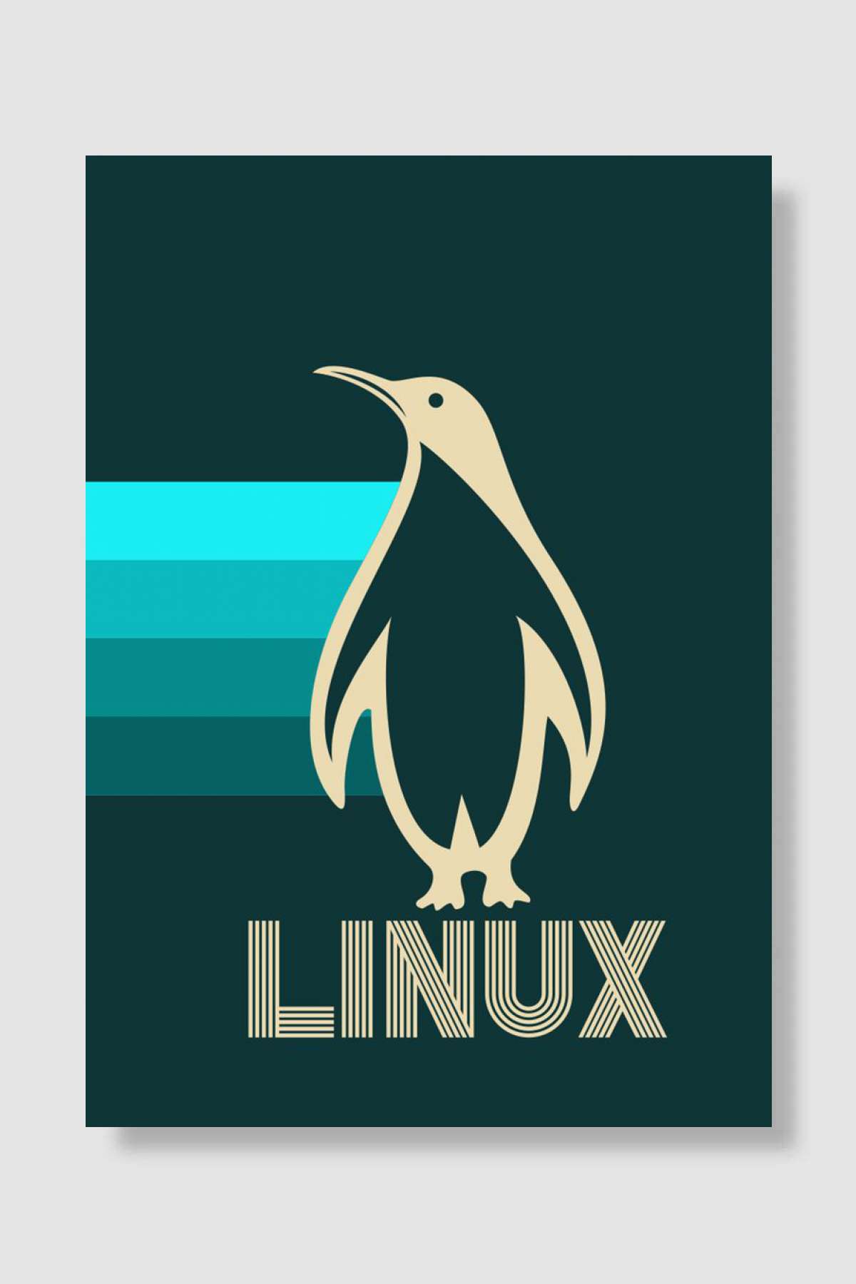 Aquamarine LINUX Wallpaper Oyun Poster Çerçevesiz Yüksek Kalite Oyun Afiş Duvar Poster