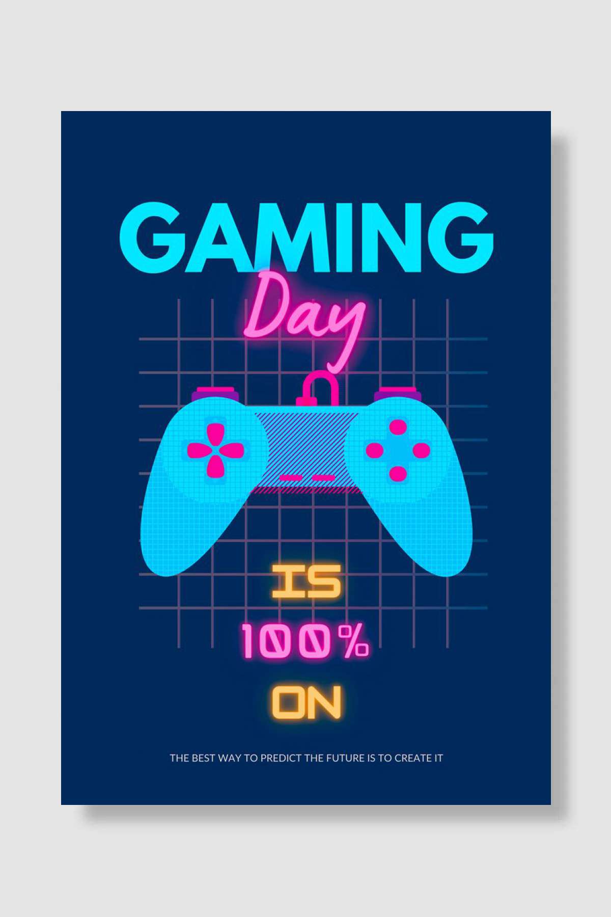 Cyber neon Gaming day Oyun Poster Çerçevesiz Yüksek Kalite Oyun Afiş Duvar Poster