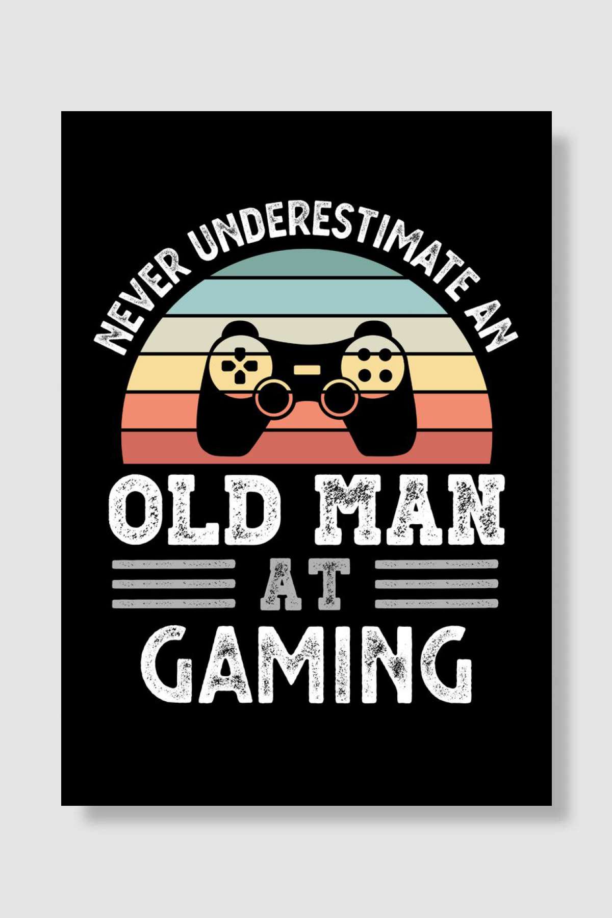 Old Man at Gaming Fathers Oyun Poster Çerçevesiz Yüksek Kalite Oyun Afiş Duvar Poster - En İyi Fiyatlarla