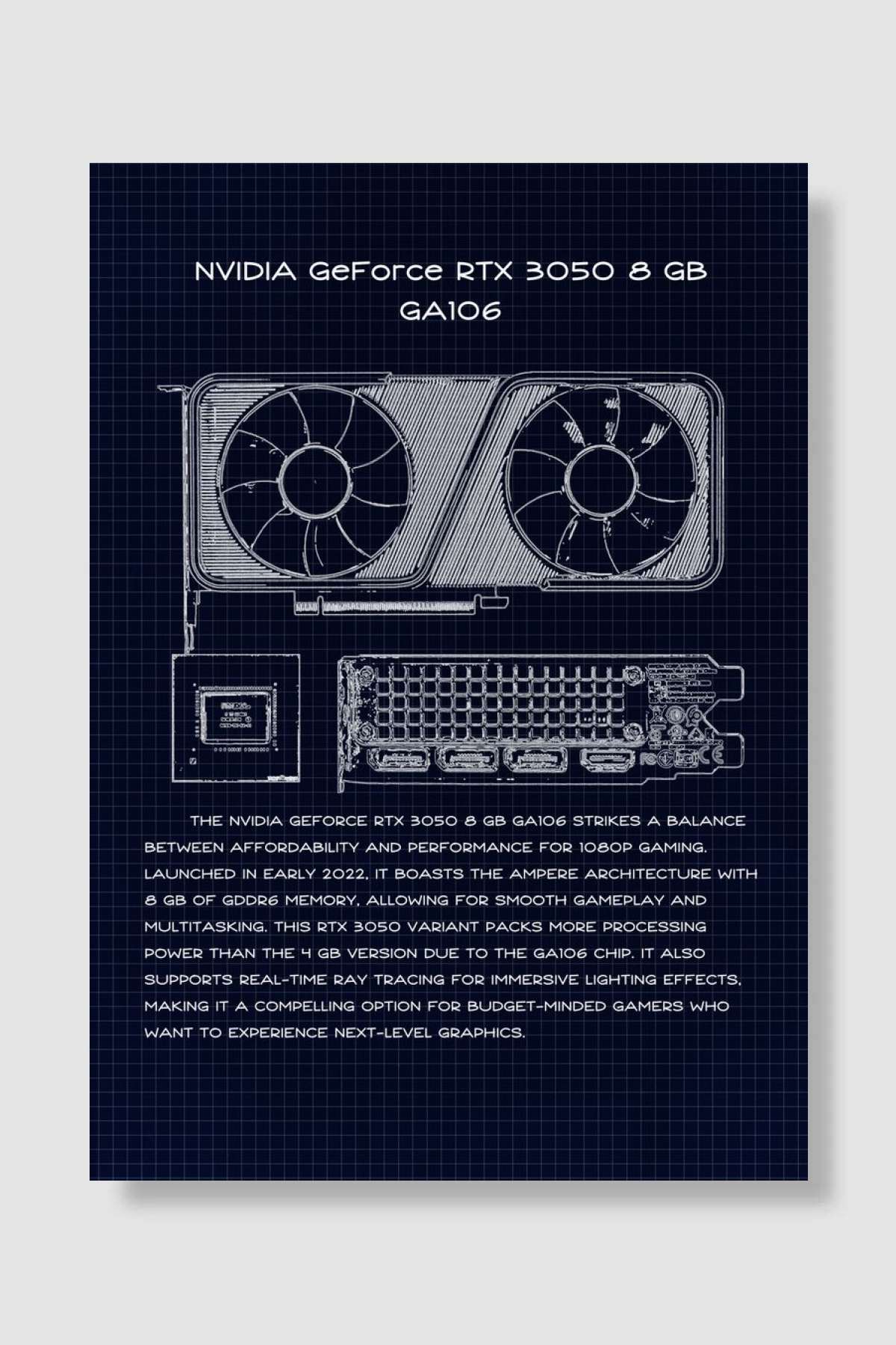 3050 8GB GA106 Oyun Poster Çerçevesiz Yüksek Kalite Oyun Afiş Duvar Poster