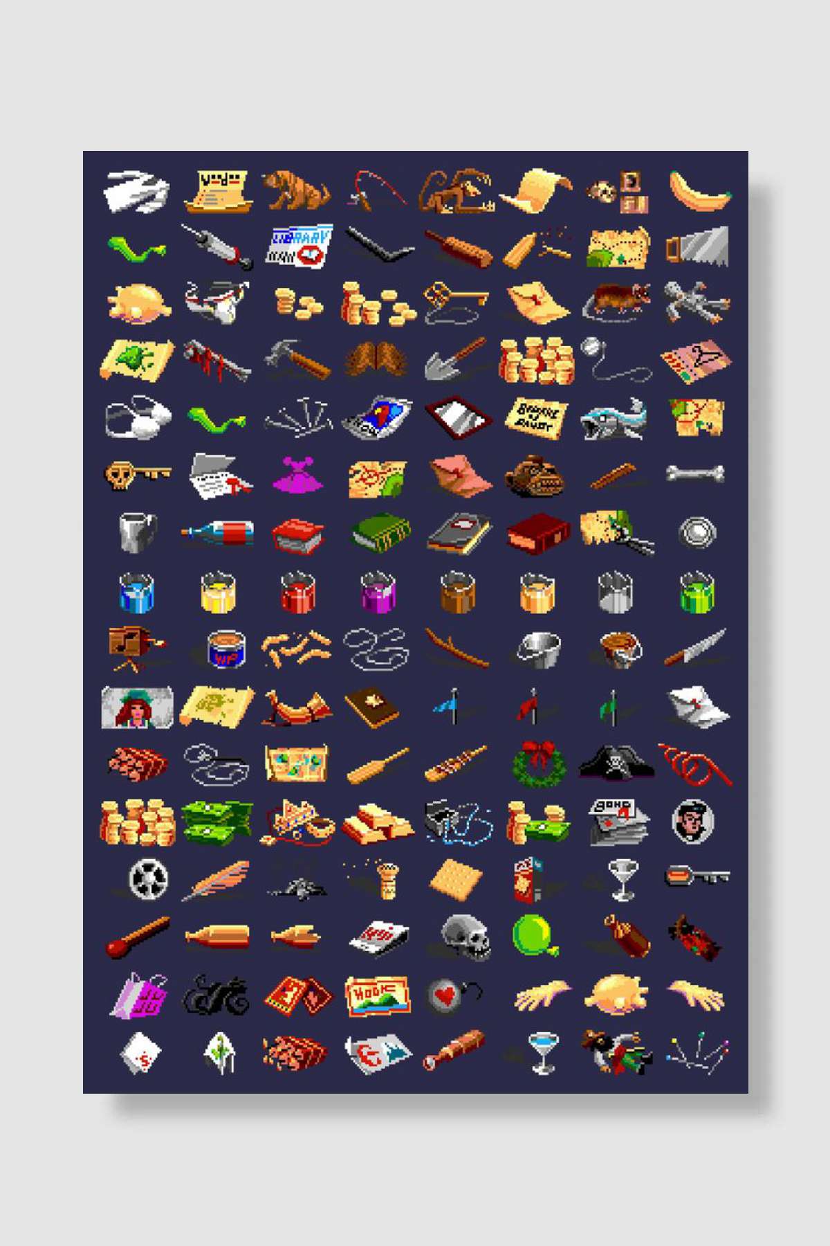 Monkey Island 2 Items Oyun Poster Çerçevesiz Yüksek Kalite Oyun Afiş Duvar Poster - En İyi Fiyatlarla