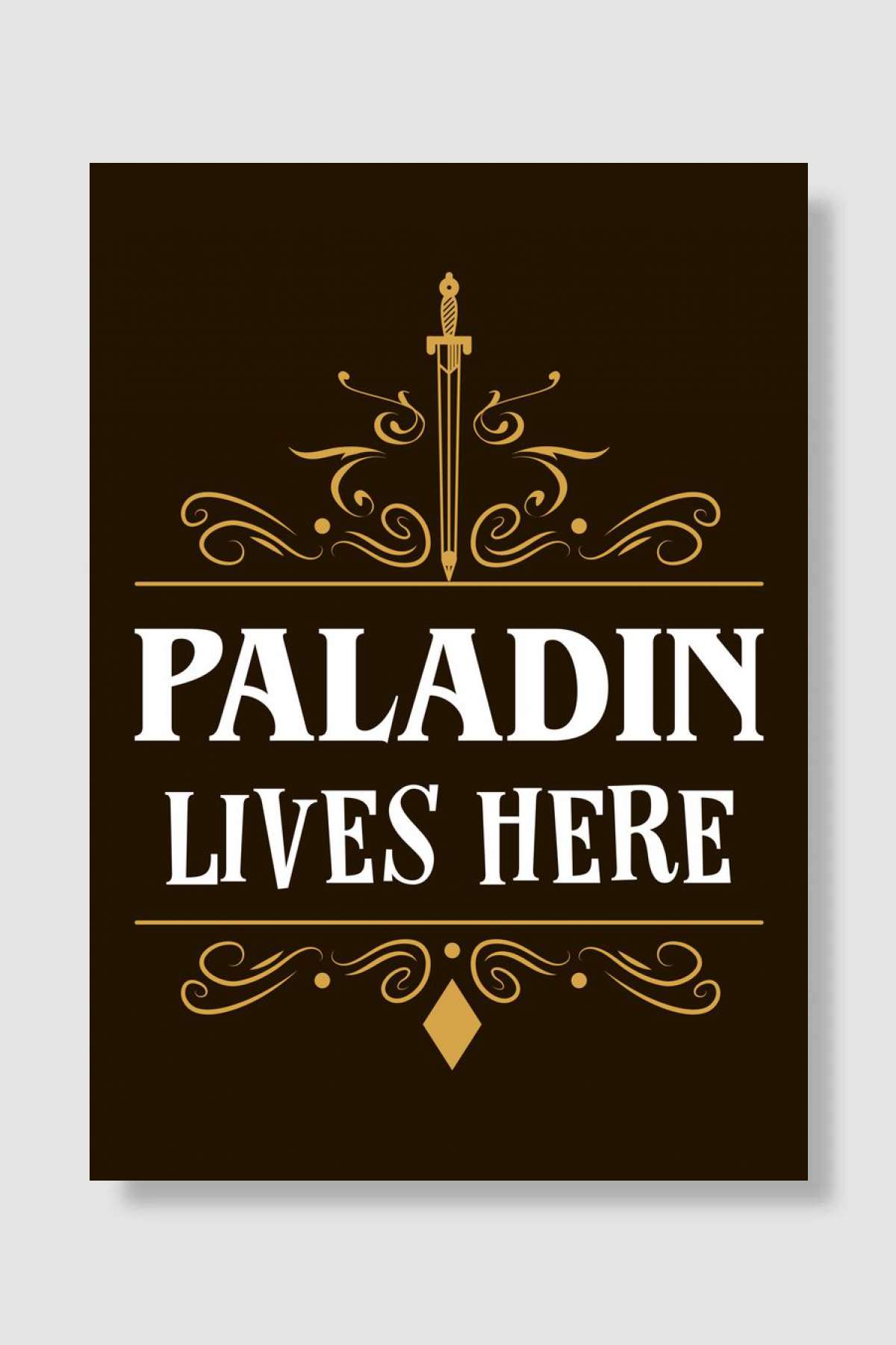 A Paladin Lives Here Oyun Poster Çerçevesiz Yüksek Kalite Oyun Afiş Duvar Poster