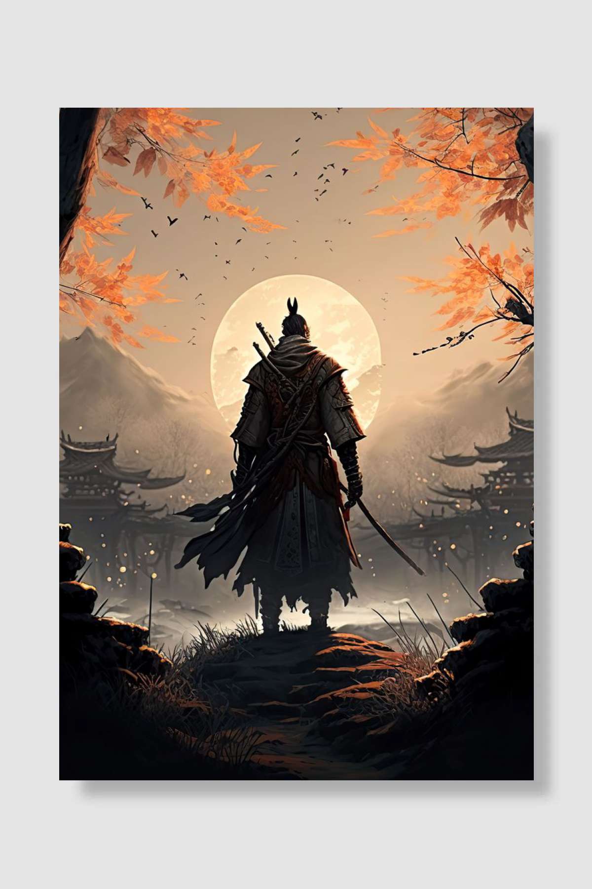 Samurai Oyun Poster Çerçevesiz Yüksek Kalite Oyun Afiş Duvar Poster