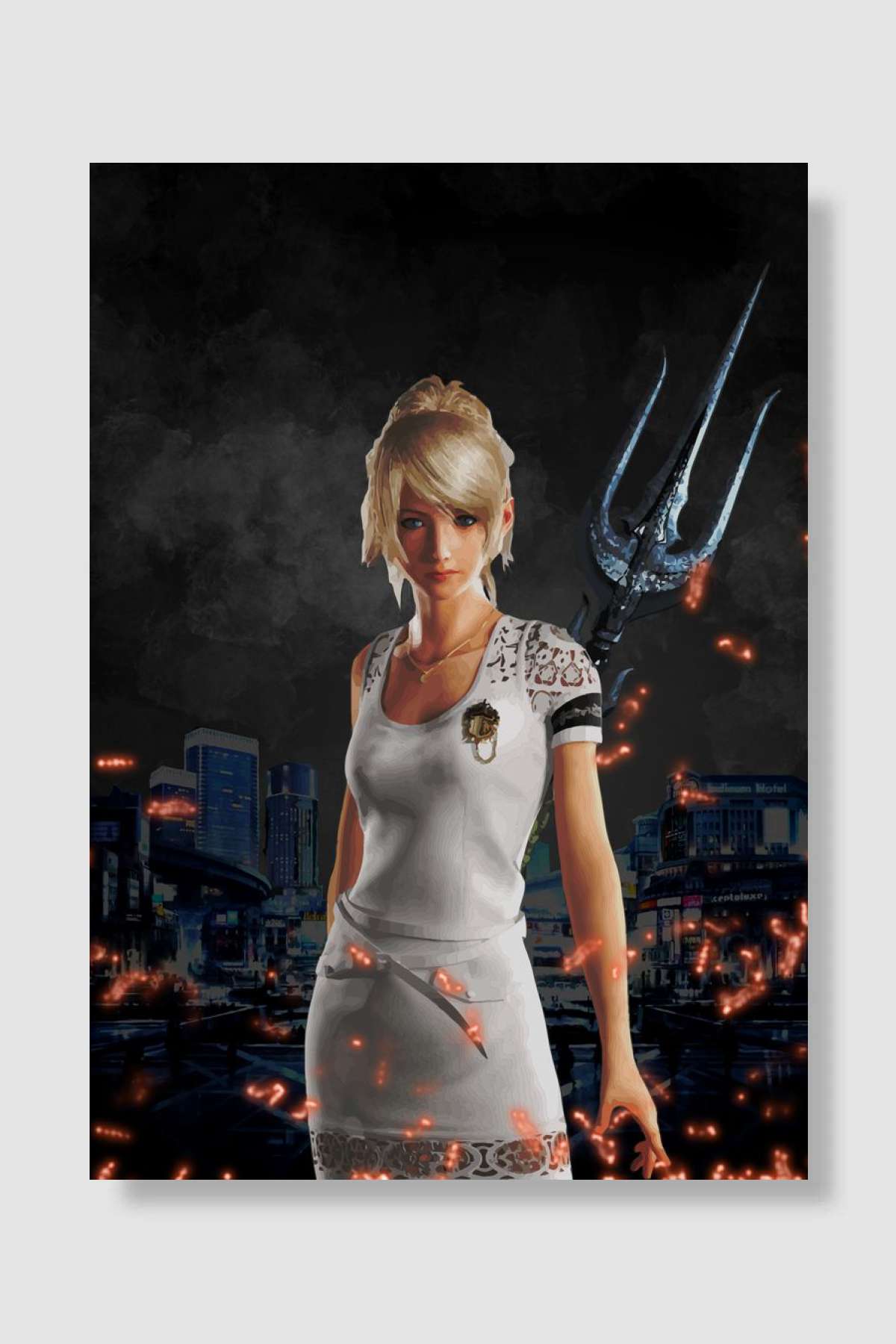 Lunafreya in Black Oyun Poster Çerçevesiz Yüksek Kalite Oyun Afiş Duvar Poster