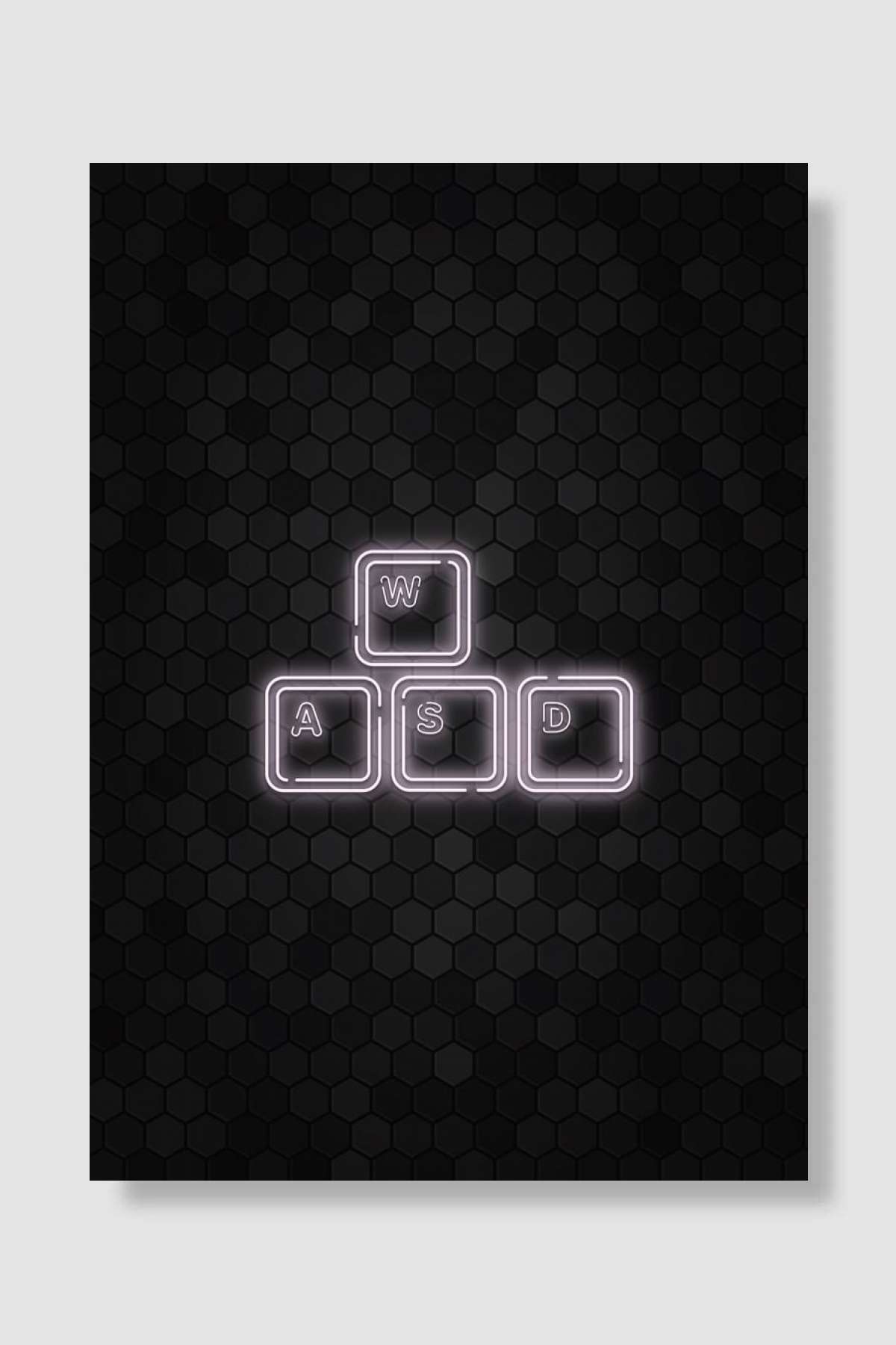 WASD PC Gaming Neons Oyun Poster Çerçevesiz Yüksek Kalite Oyun Afiş Duvar Poster - En İyi Fiyatlarla