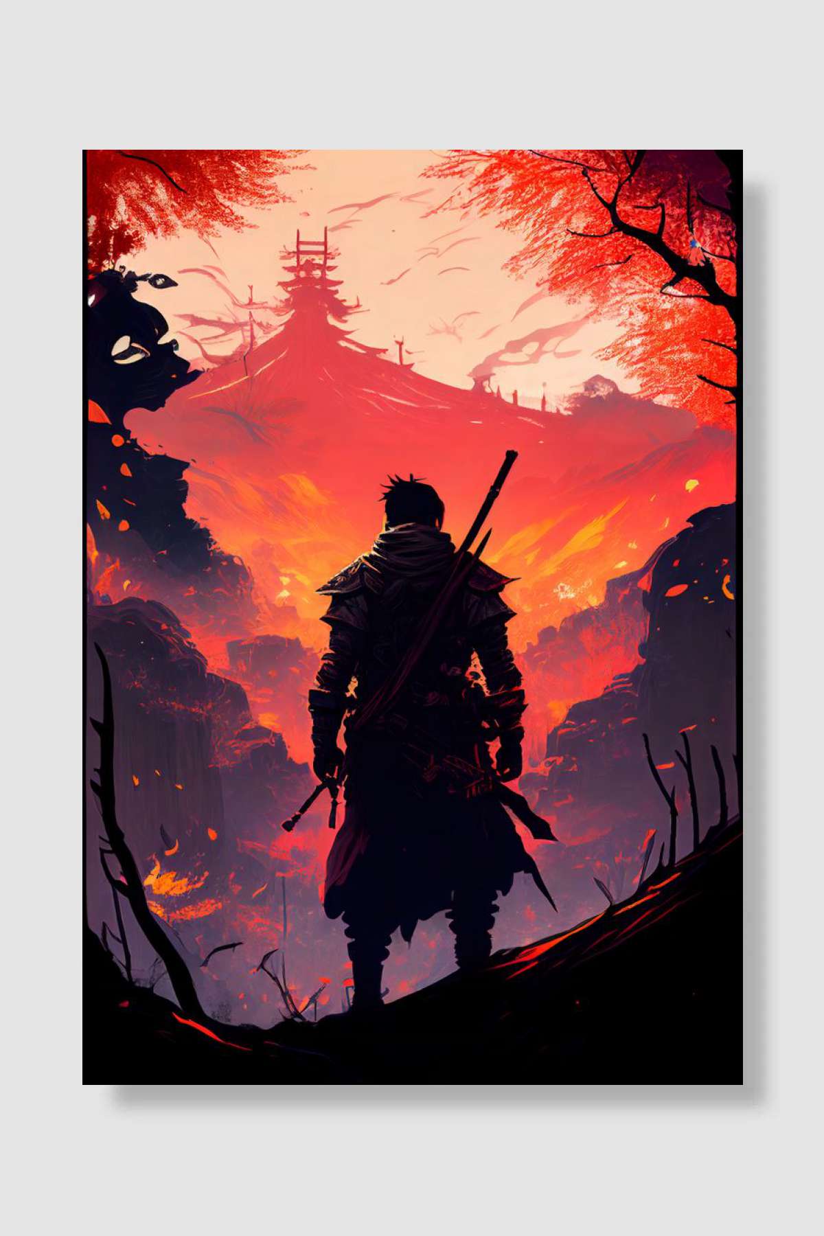 Japanese Samurai Oyun Poster Çerçevesiz Yüksek Kalite Oyun Afiş Duvar Poster