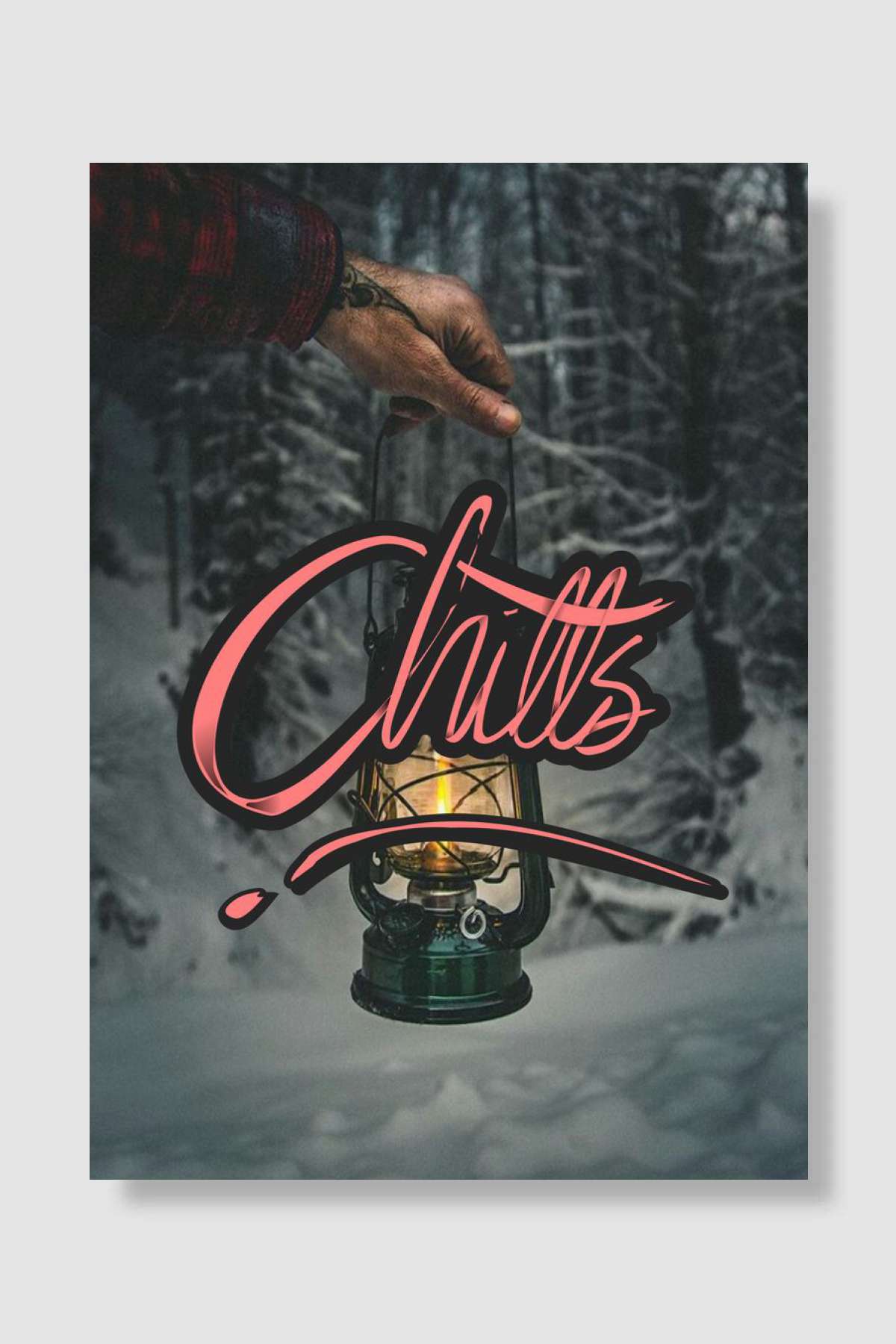 Chills Lettering Red Oyun Poster Çerçevesiz Yüksek Kalite Oyun Afiş Duvar Poster - En İyi Fiyatlarla