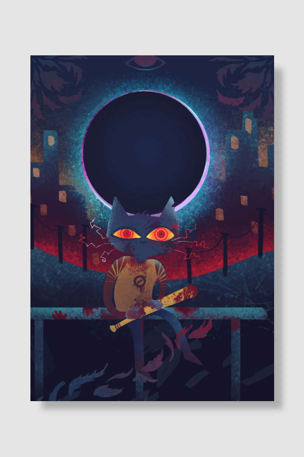 cat in the night Oyun Poster Çerçevesiz Yüksek Kalite Oyun Afiş Duvar Poster - En İyi Fiyatlarla